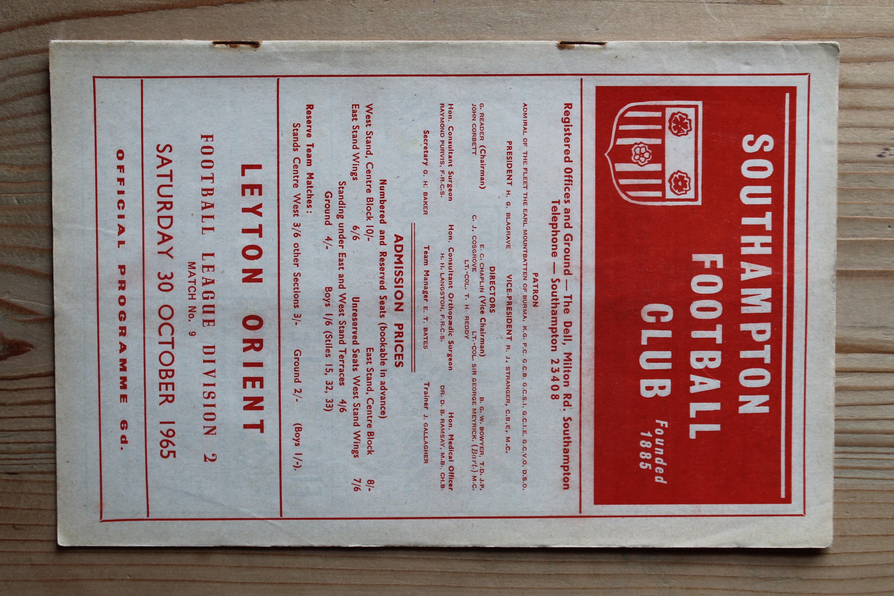 Southampton FC v Leyton Orient FC