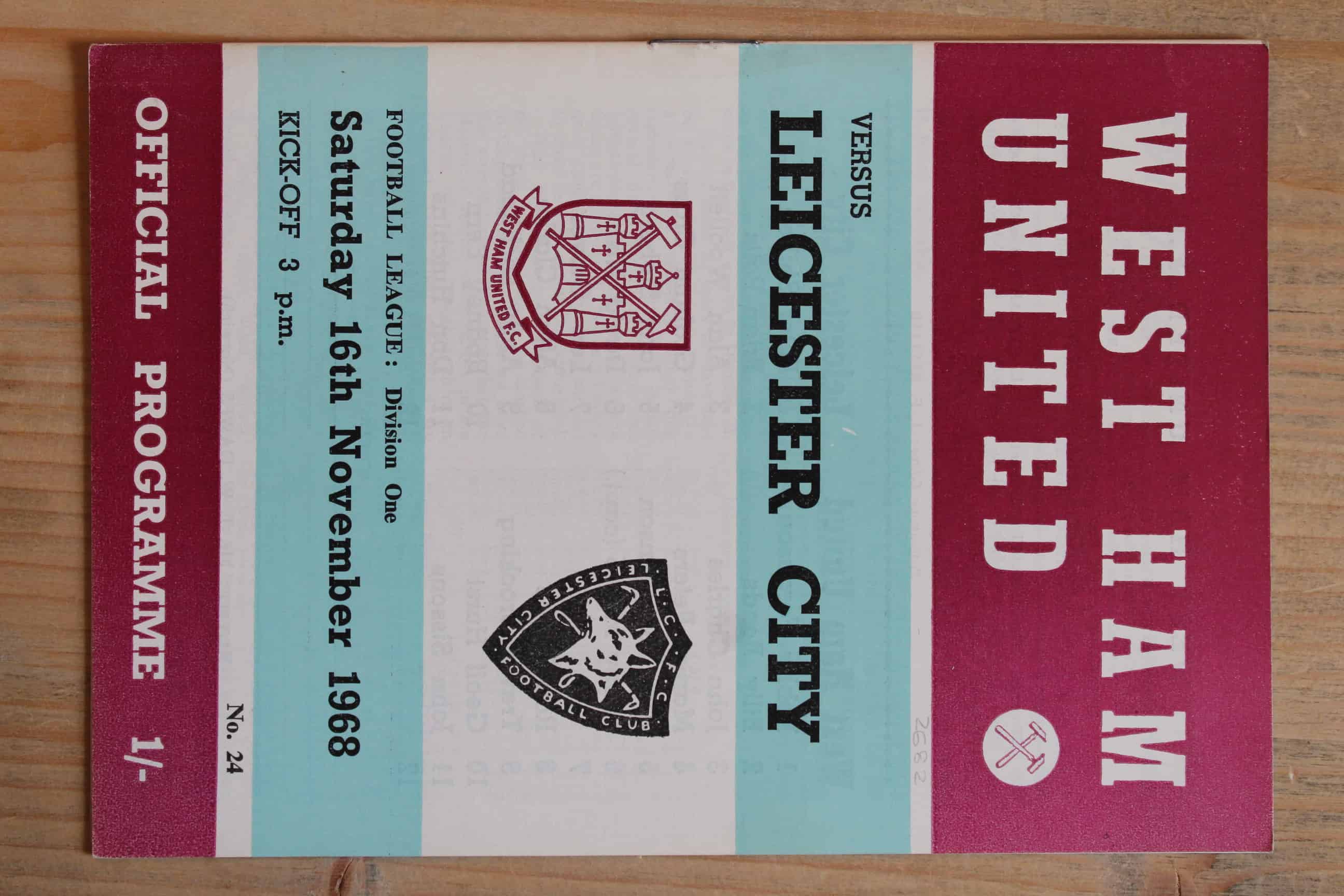 Tottenham Hotspur (Spurs) v Leicester City, October 5 1968
