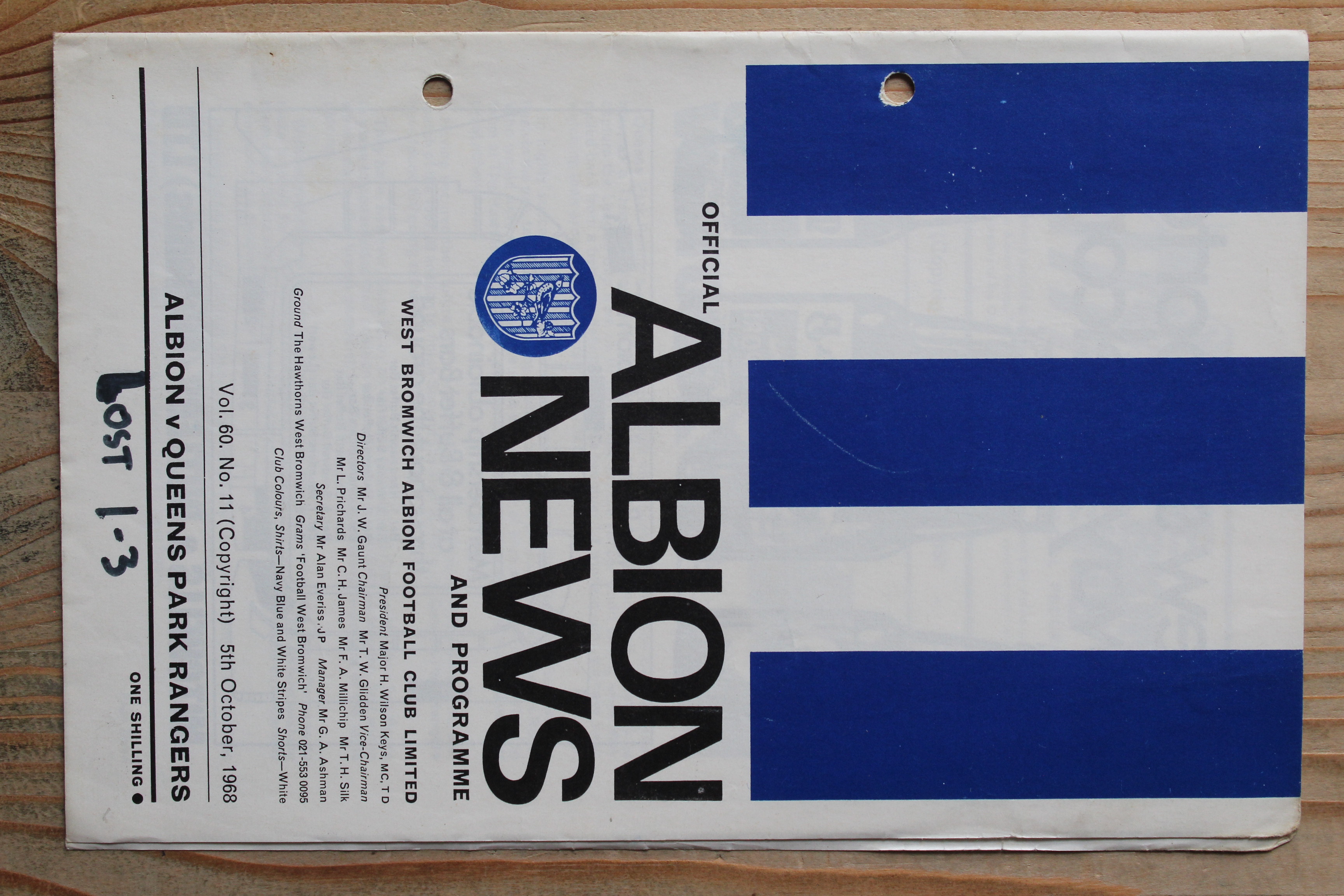 West Bromwich Albion FC  v Queens Park Rangers FC