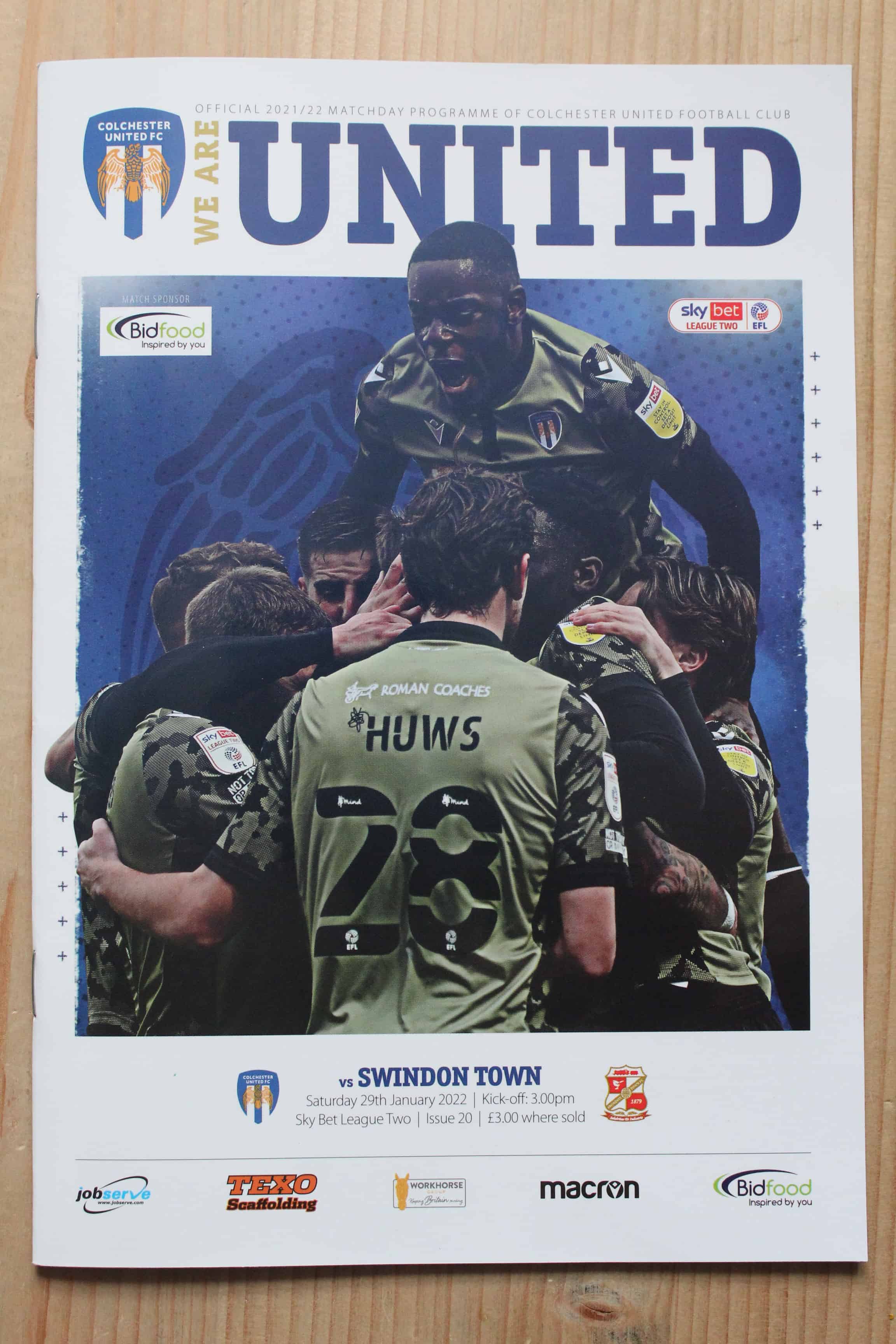 Colchester United FC v Swindon Town FC