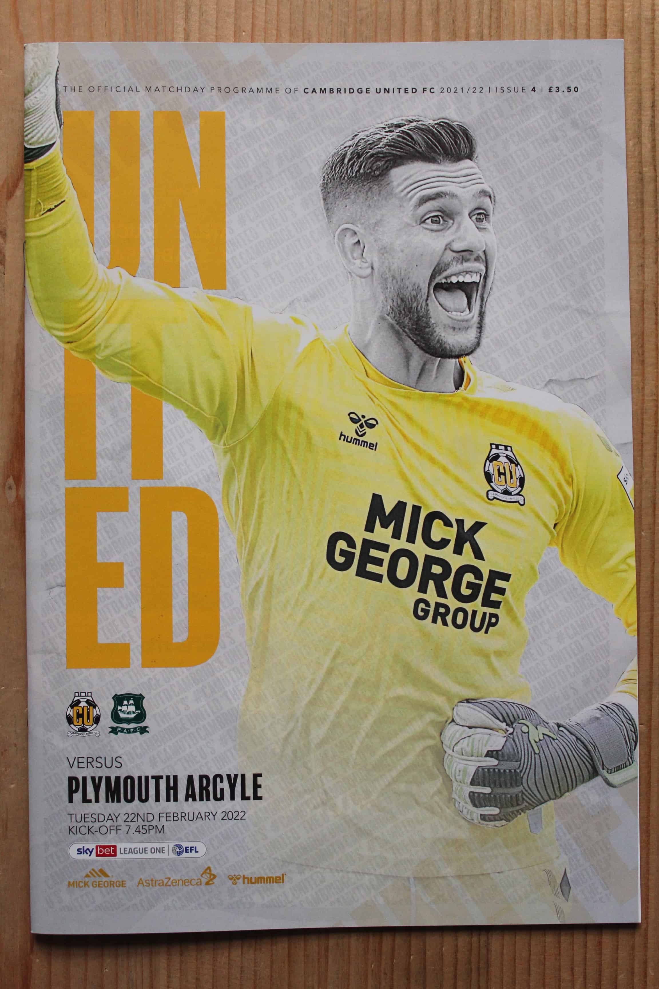 Cambridge United FC v Plymouth Argyle FC