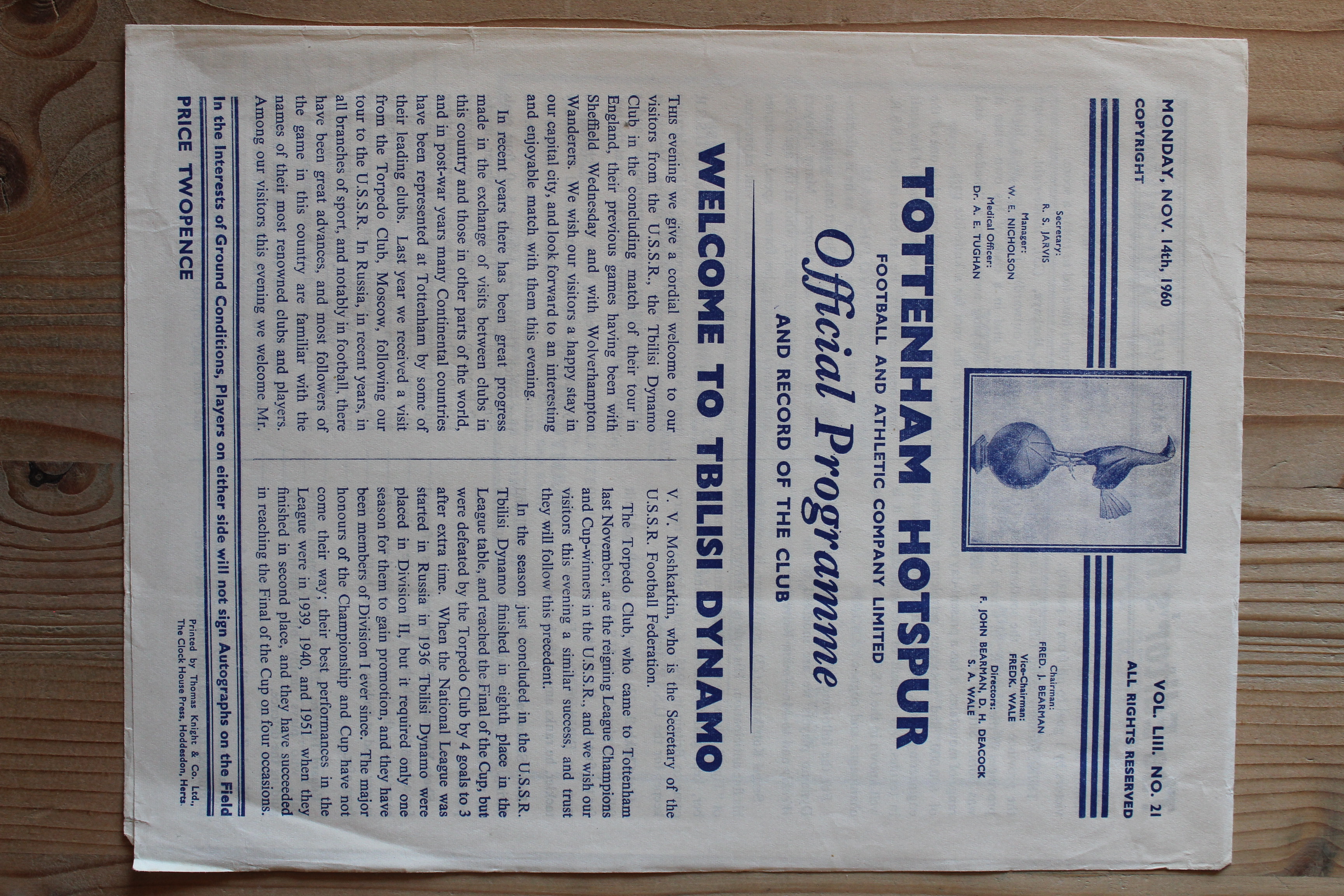 Tottenham Hotspur FC v Tbilisi Dynamo