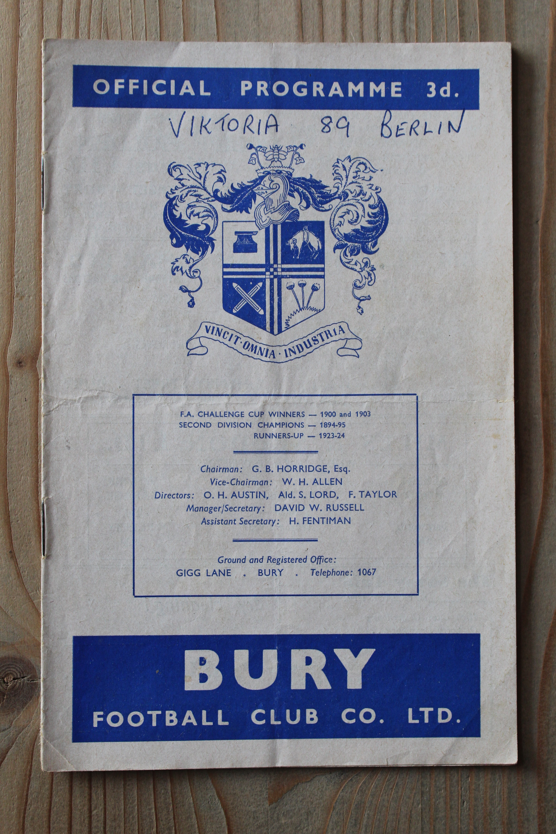Bury FC v Viktoria 89