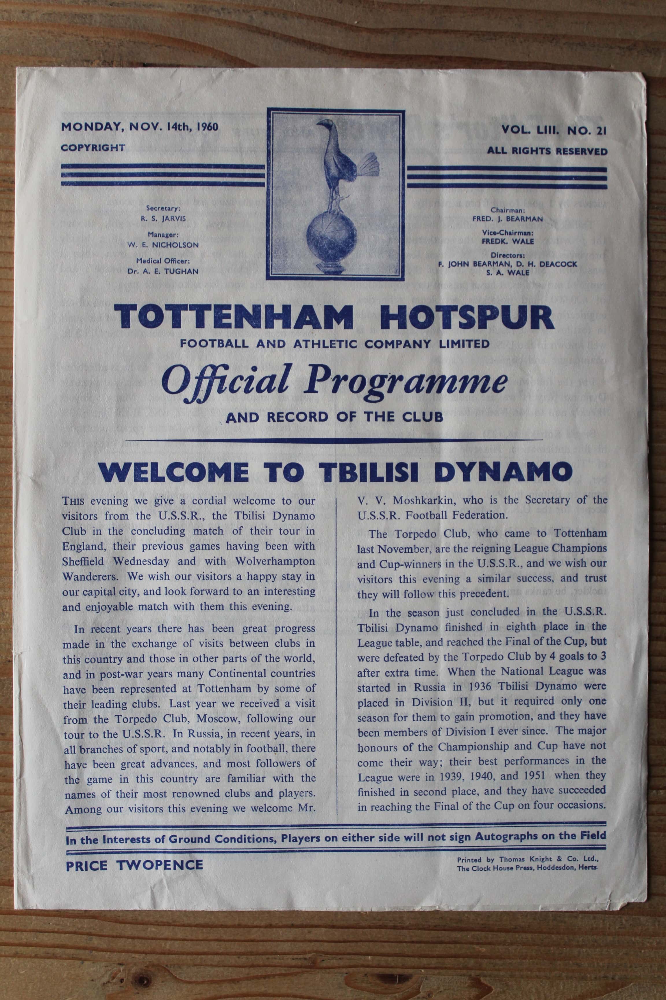 Tottenham Hotspur FC v Torpedo Club (Moscow)