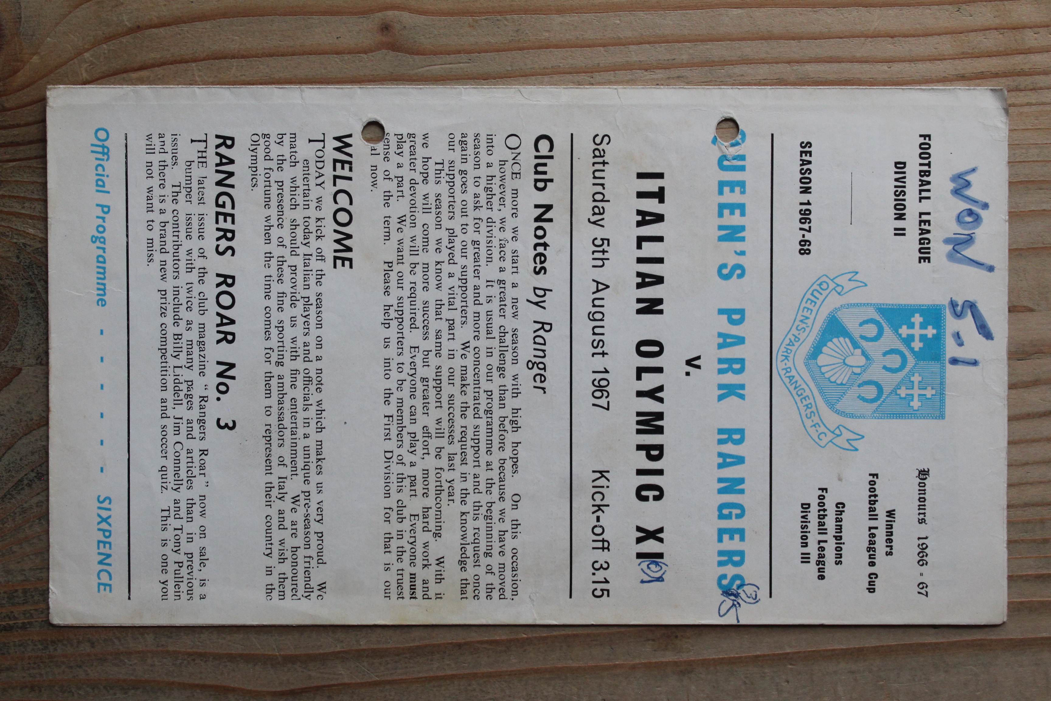 Queens Park Rangers FC v Italian Olympic XI