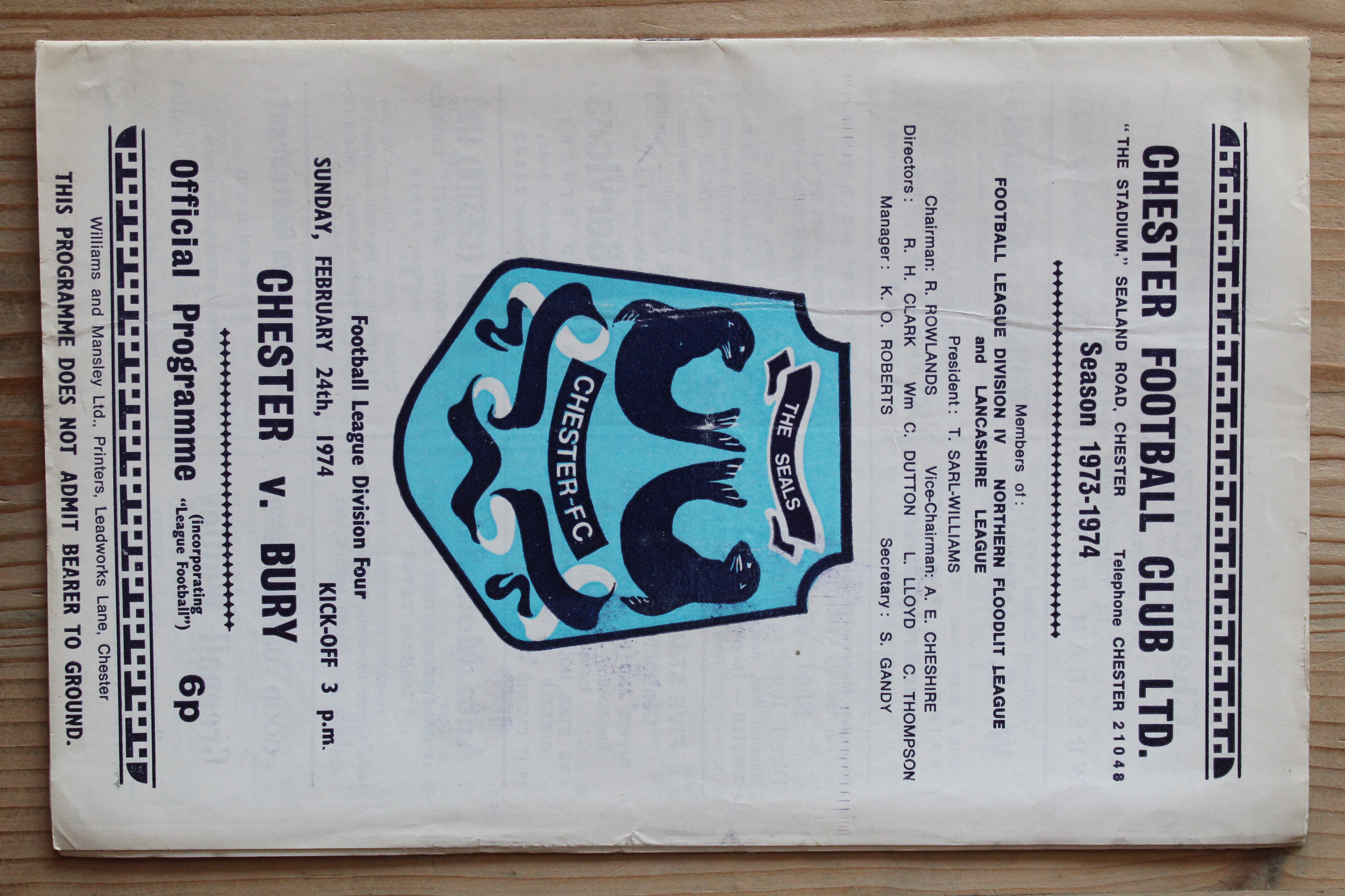 Chester FC v Bury FC