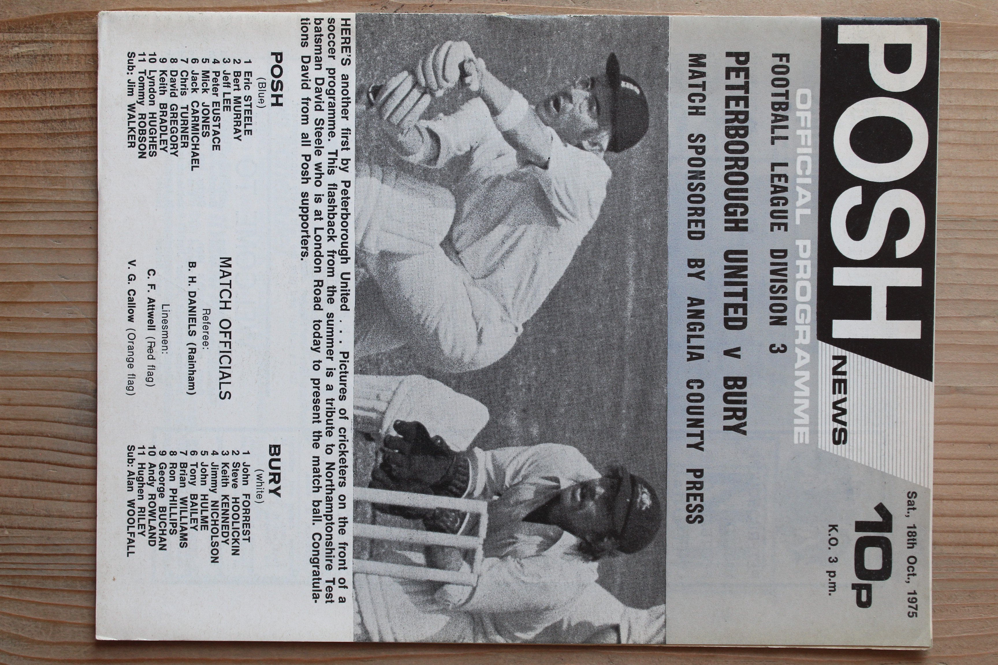 Peterborough United FC v Bury FC