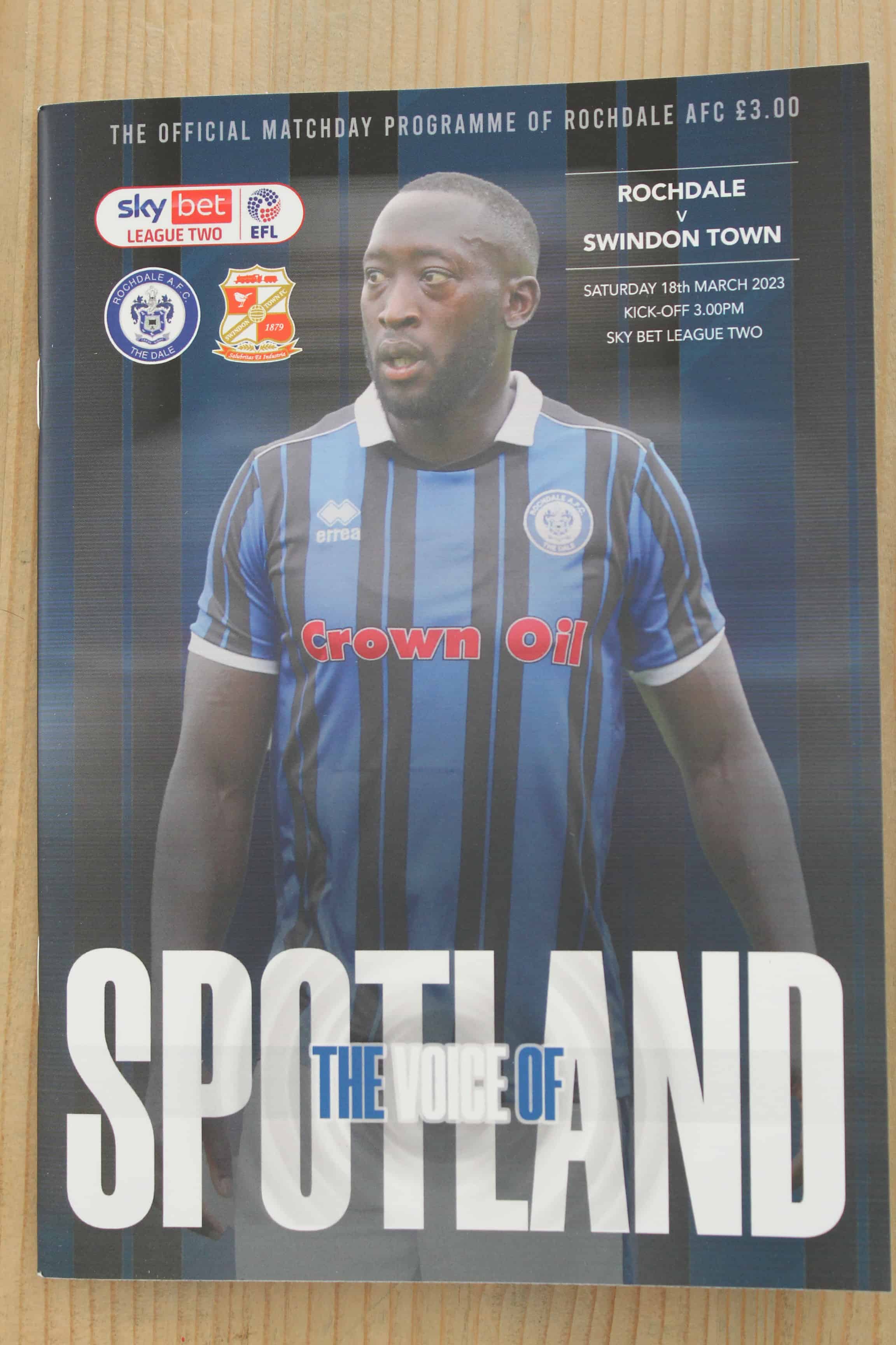 Rochdale FC v Swindon Town FC