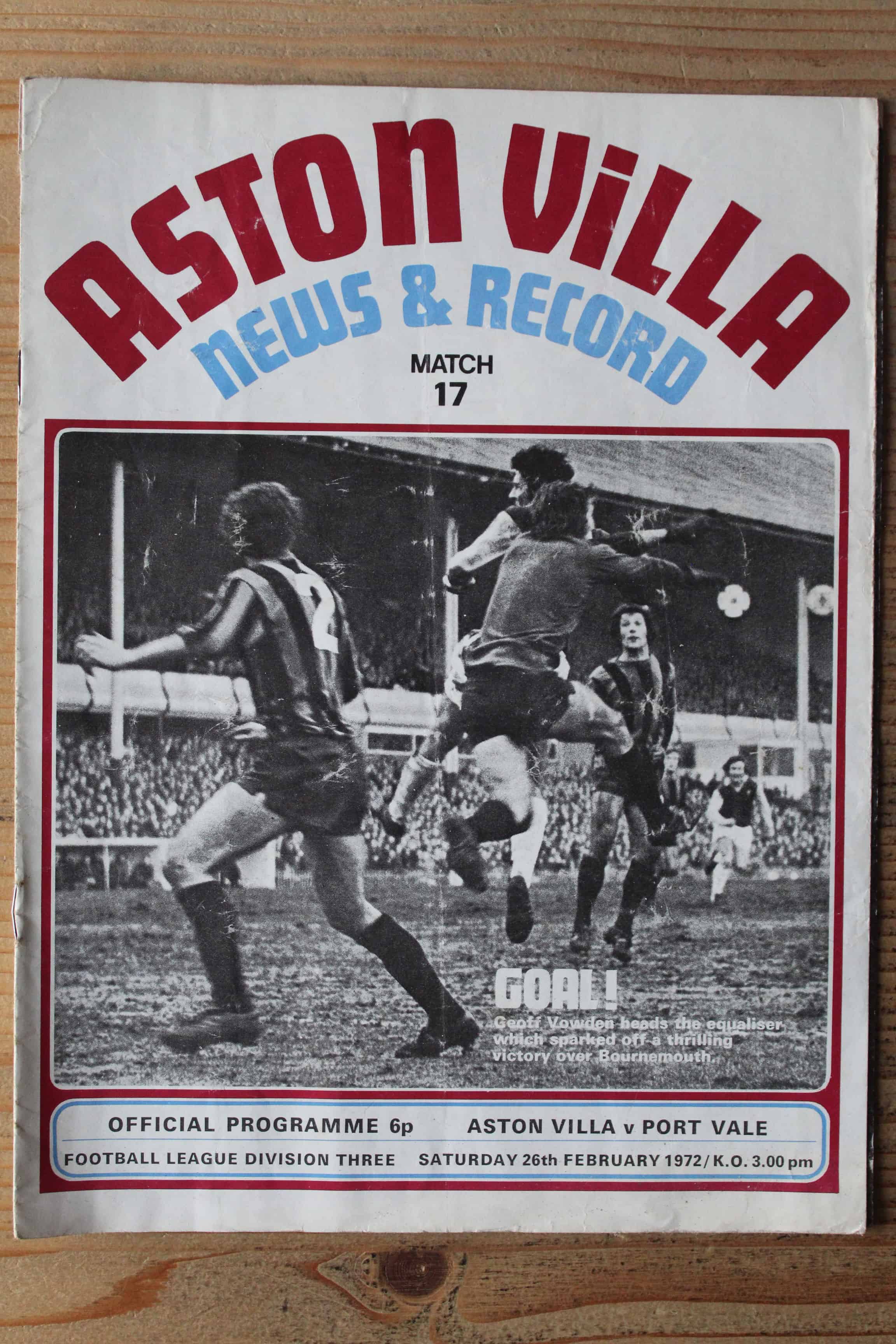 Aston Villa FC v Port Vale FC