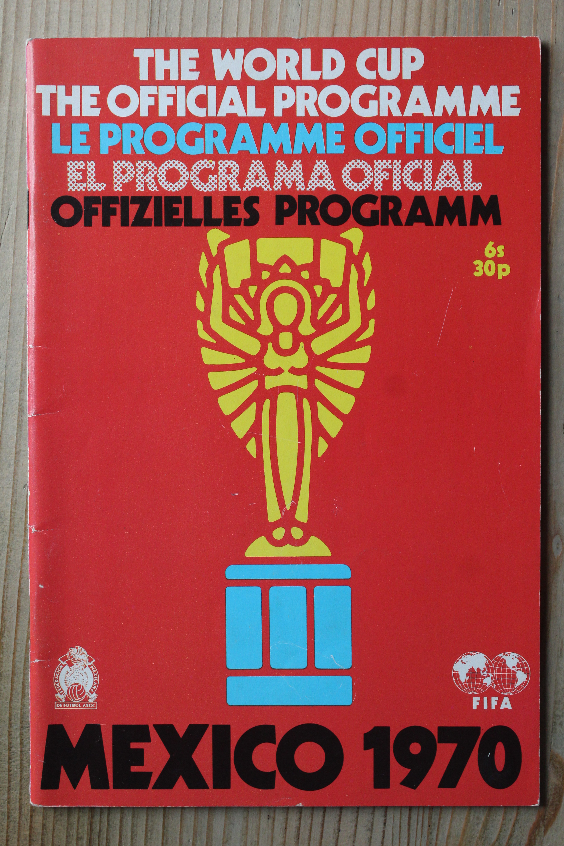 1970 World Cup Tournament Programme  v 1970 World Cup Tournament Programme 