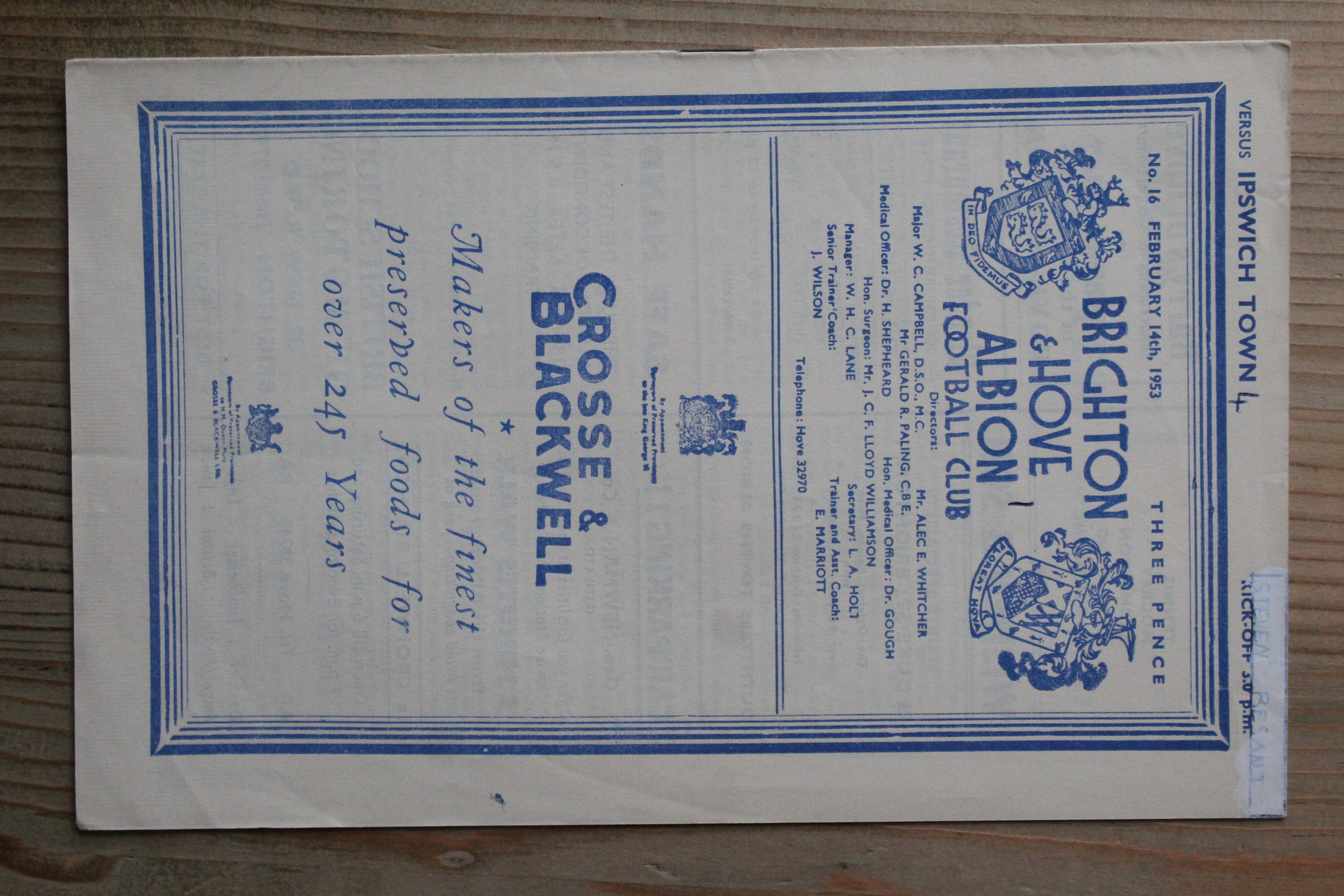 Brighton & Hove Albion FC v Ipswich Town FC