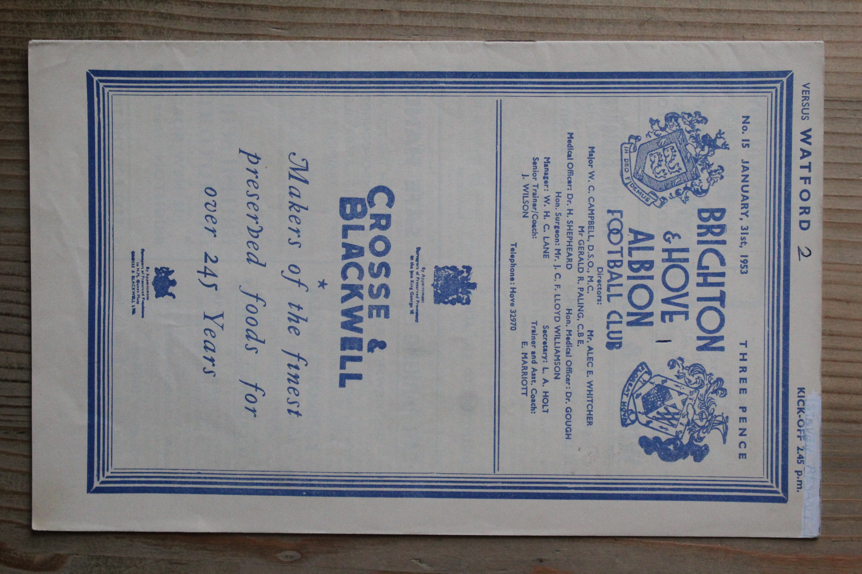 Brighton & Hove Albion FC v Watford FC