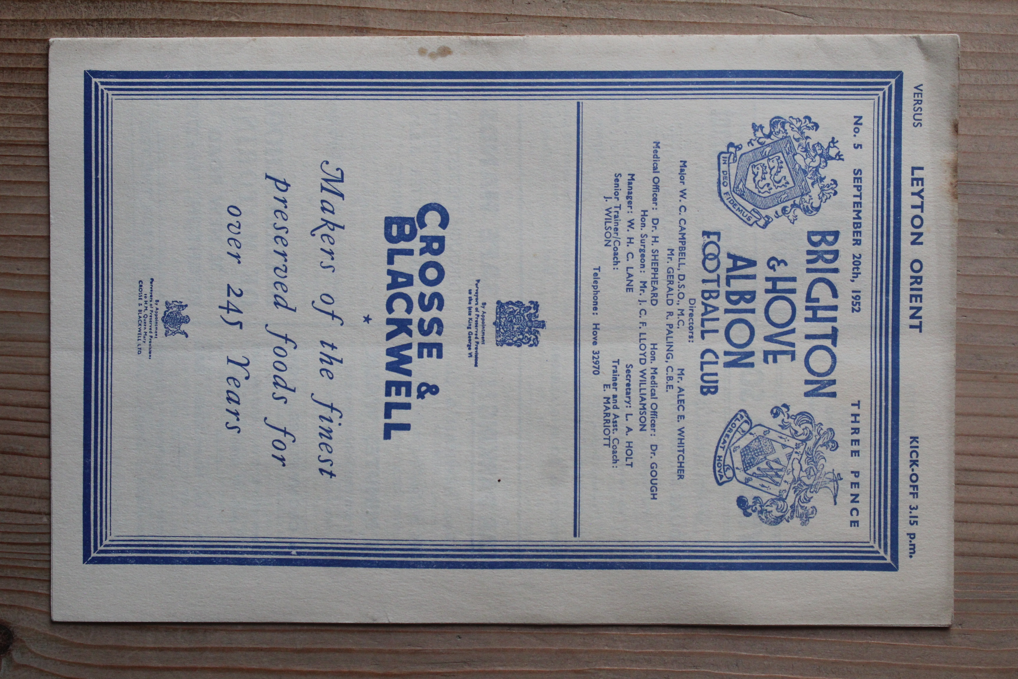 Brighton & Hove Albion FC v Leyton Orient FC