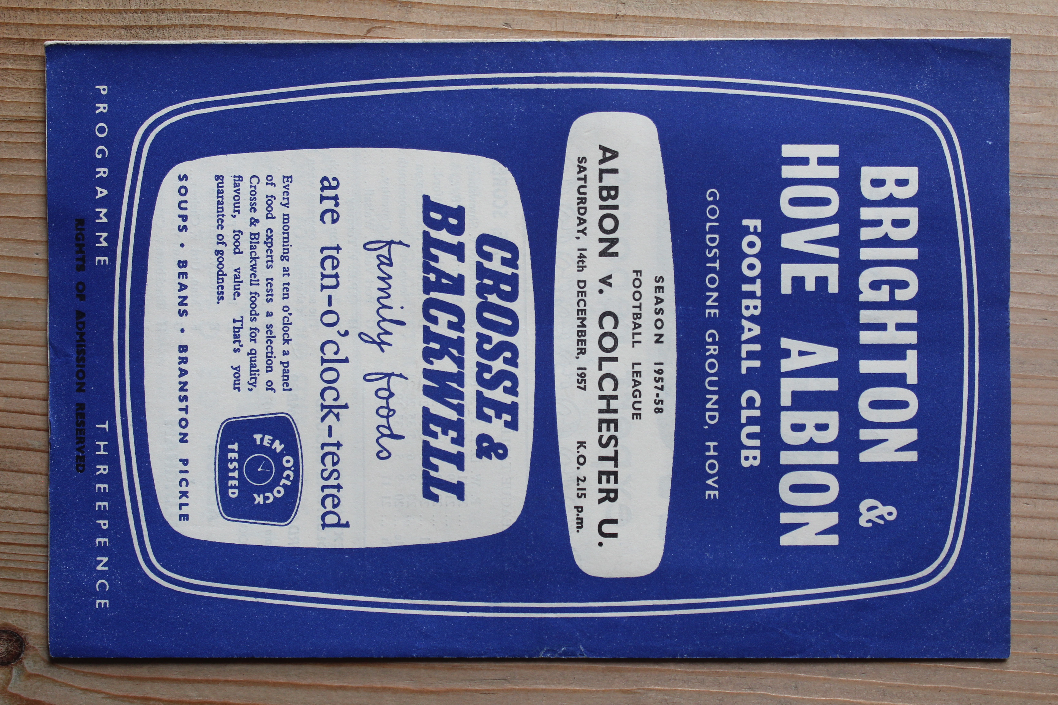 Brighton & Hove Albion FC v Colchester United FC