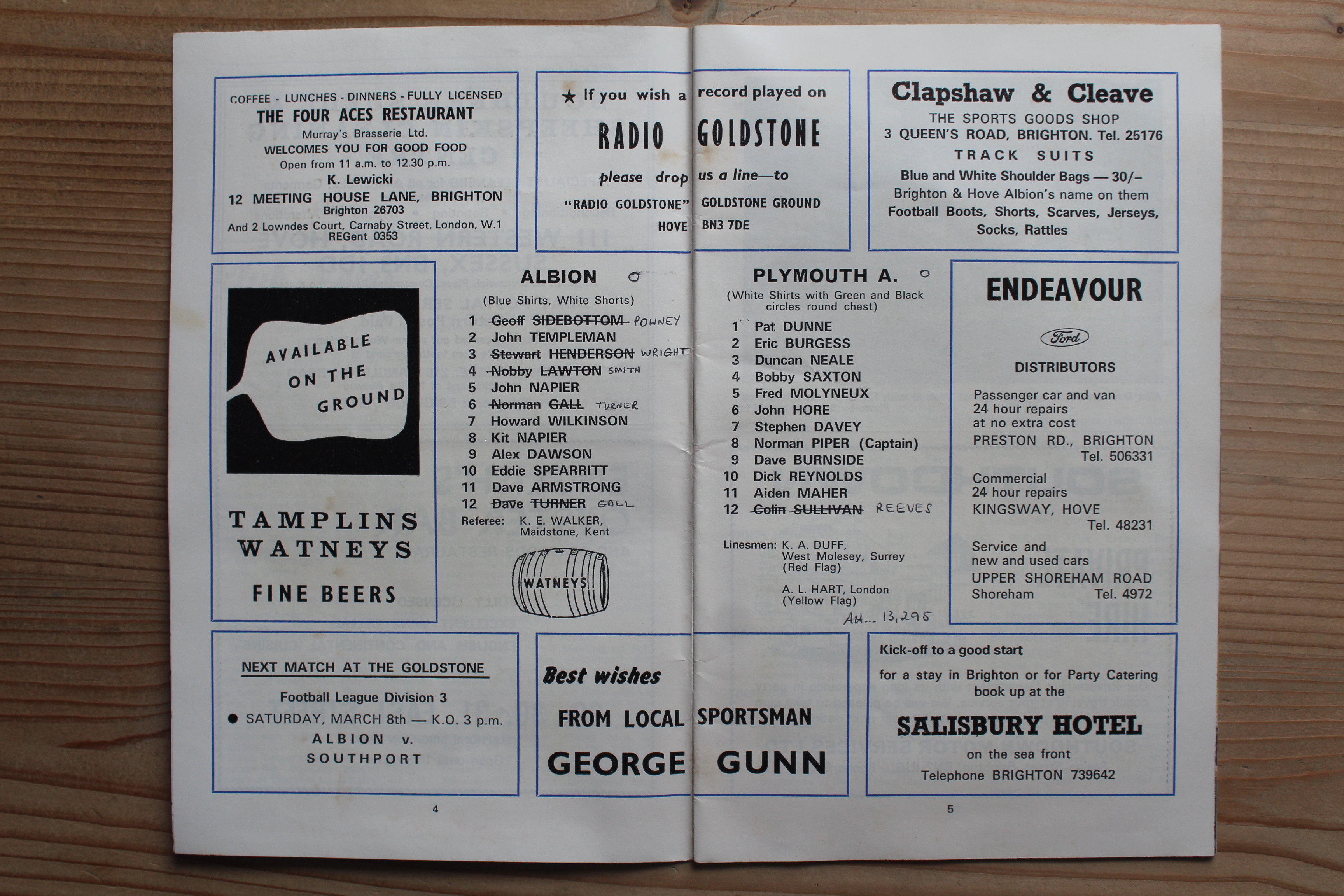 Brighton & Hove Albion FC v Plymouth Argyle FC