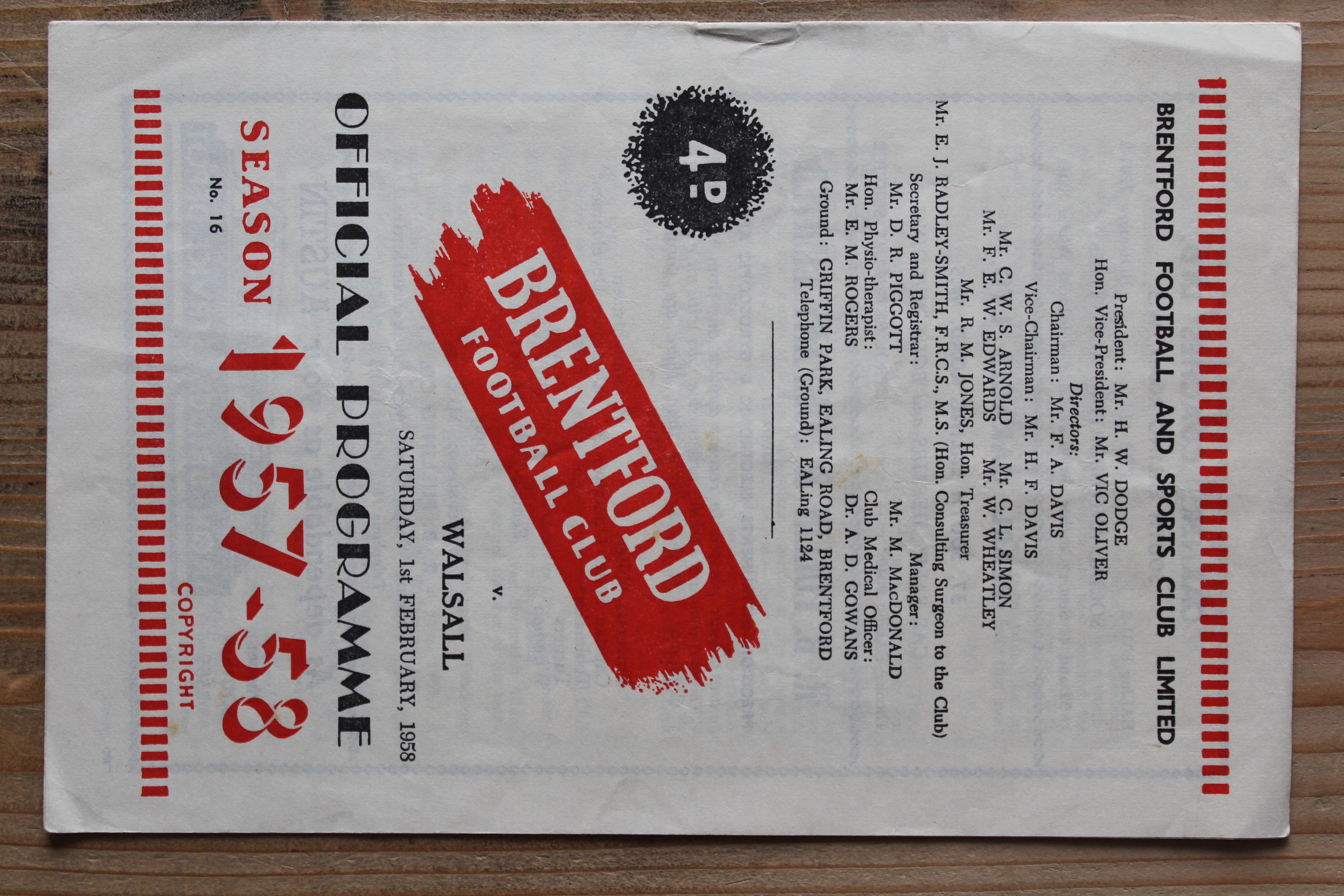 Brentford FC v Walsall FC