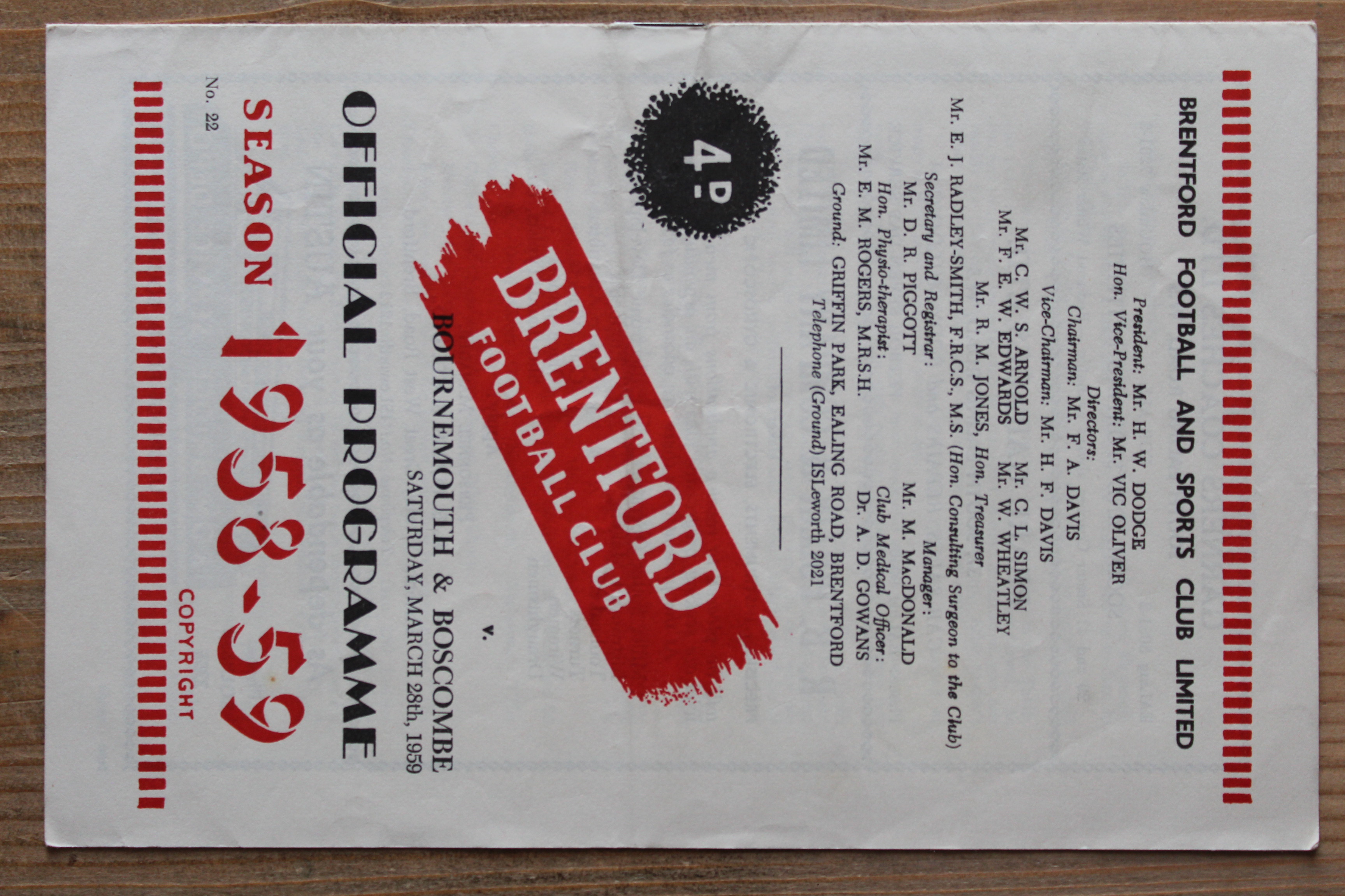 Brentford FC v Bournemouth & Boscombe