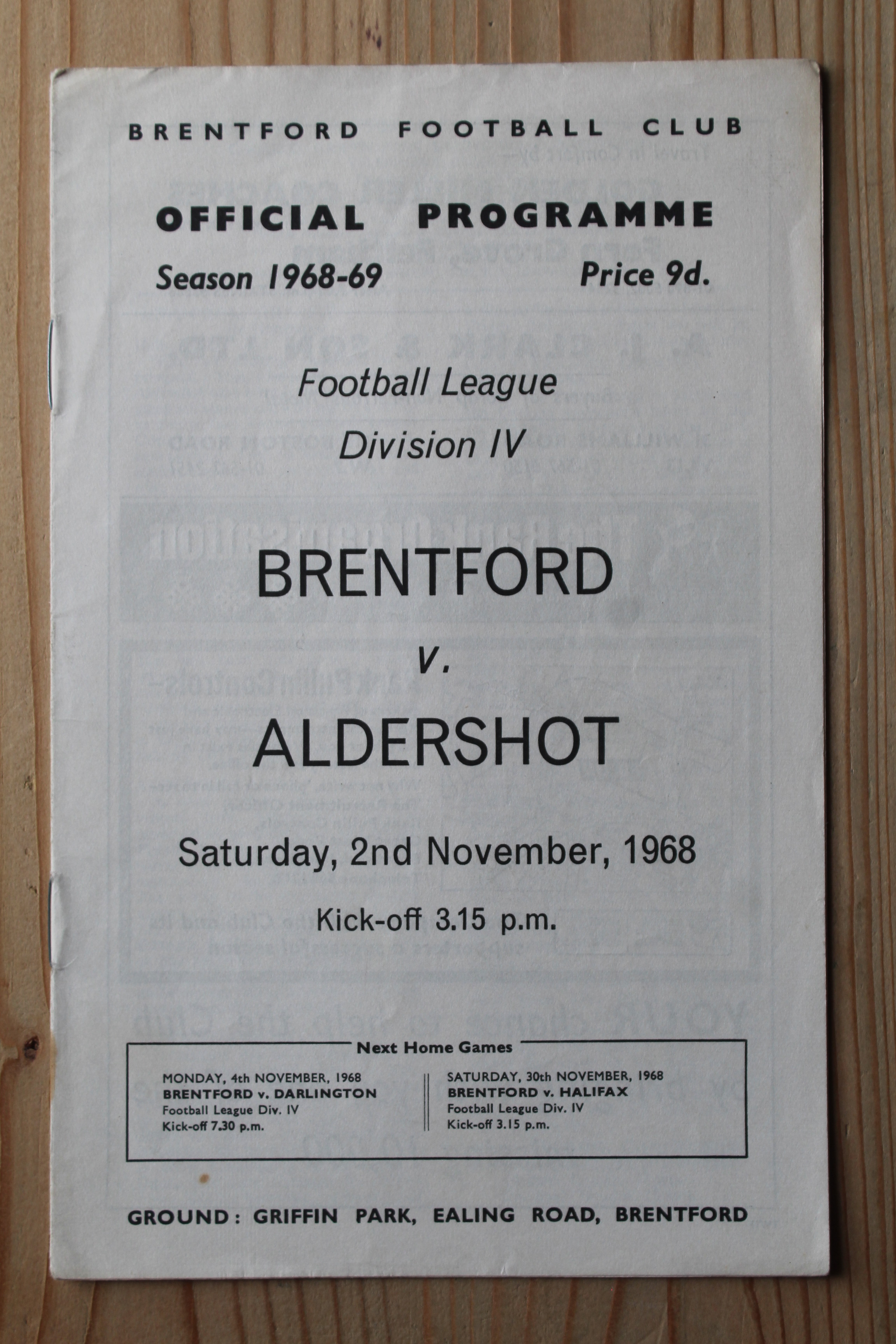 Brentford FC v Aldershot F.C