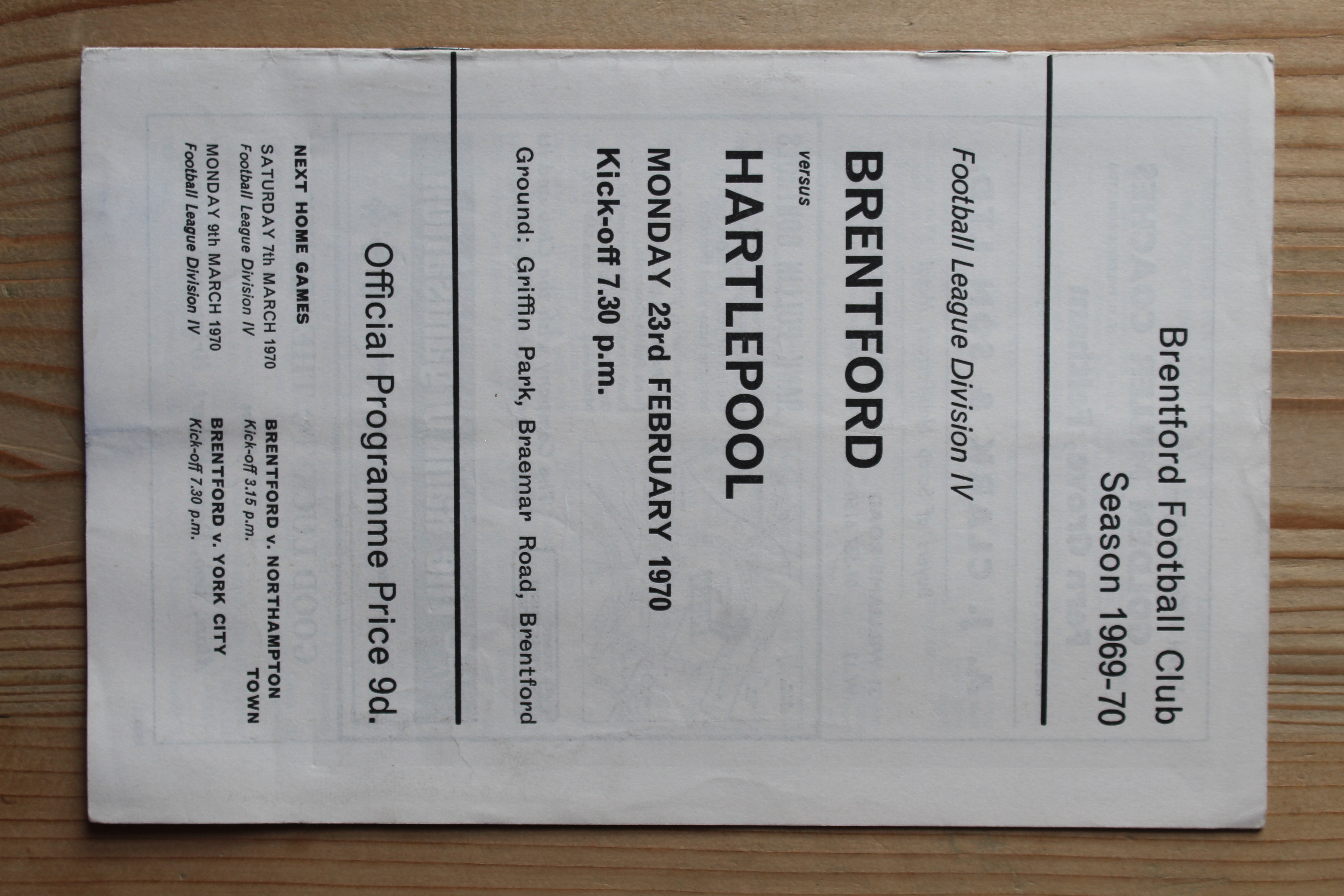 Brentford FC v Hartlepool United