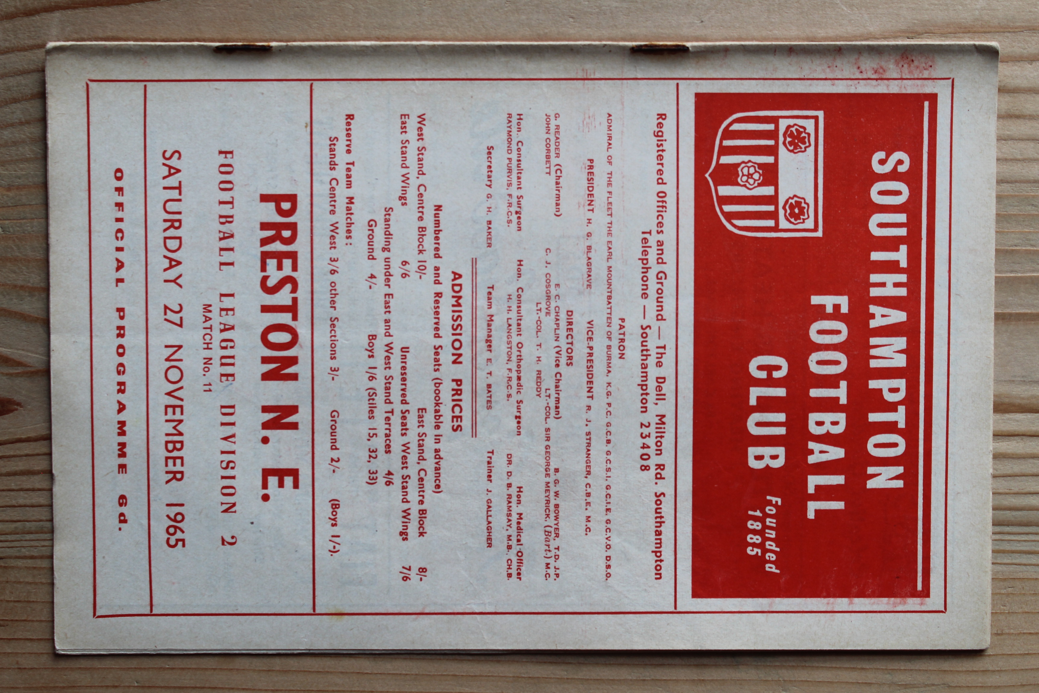 Southampton FC v Preston North End FC