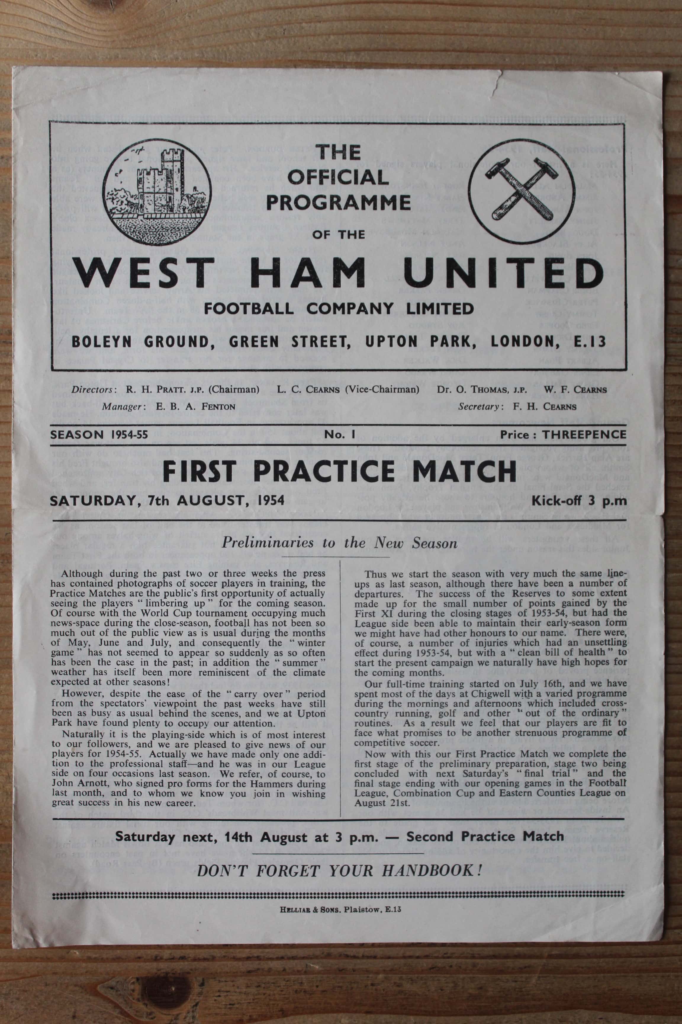 West Ham (Reds) v West Ham (Blues)