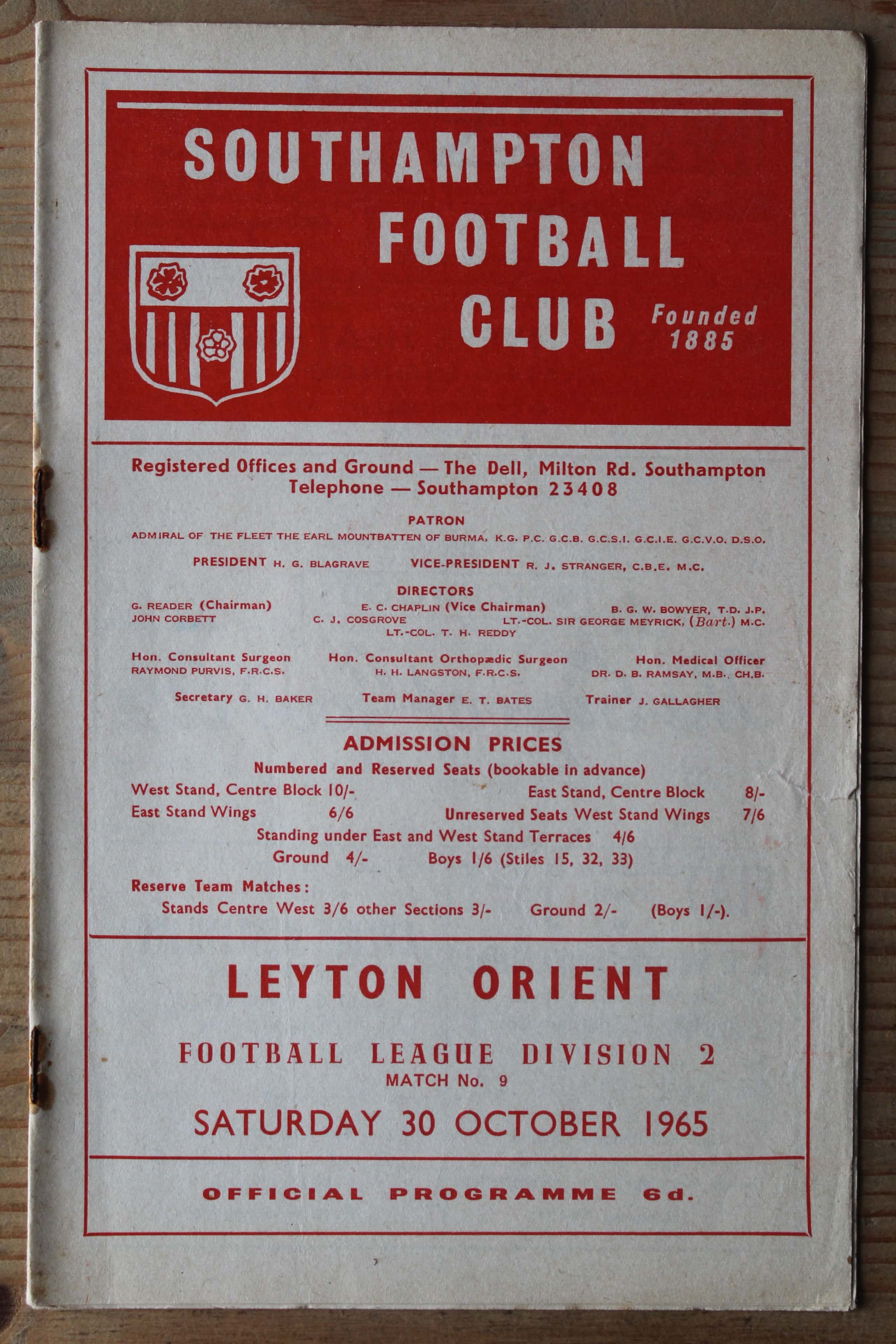 Southampton FC v Leyton Orient FC