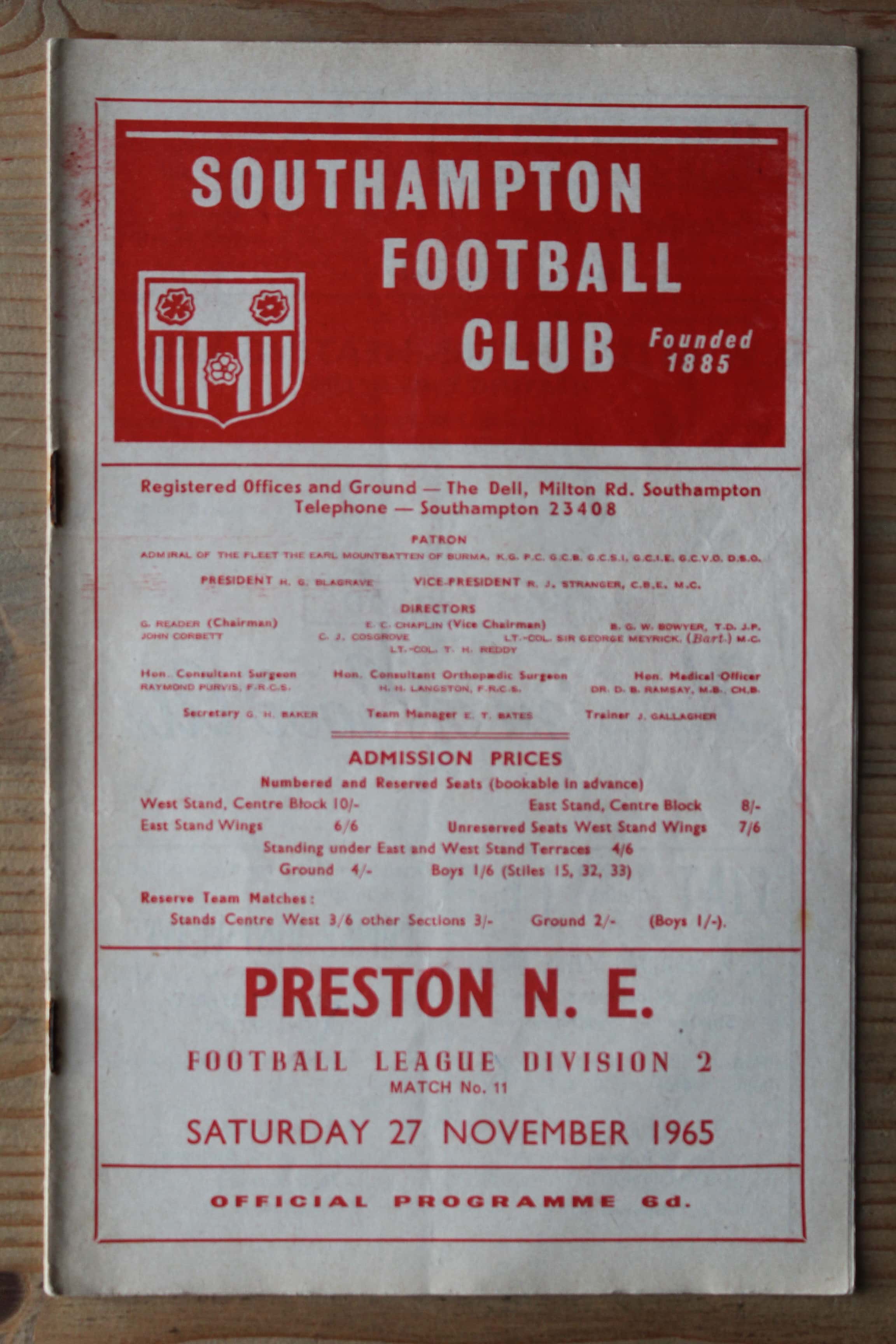 Southampton FC v Preston North End FC
