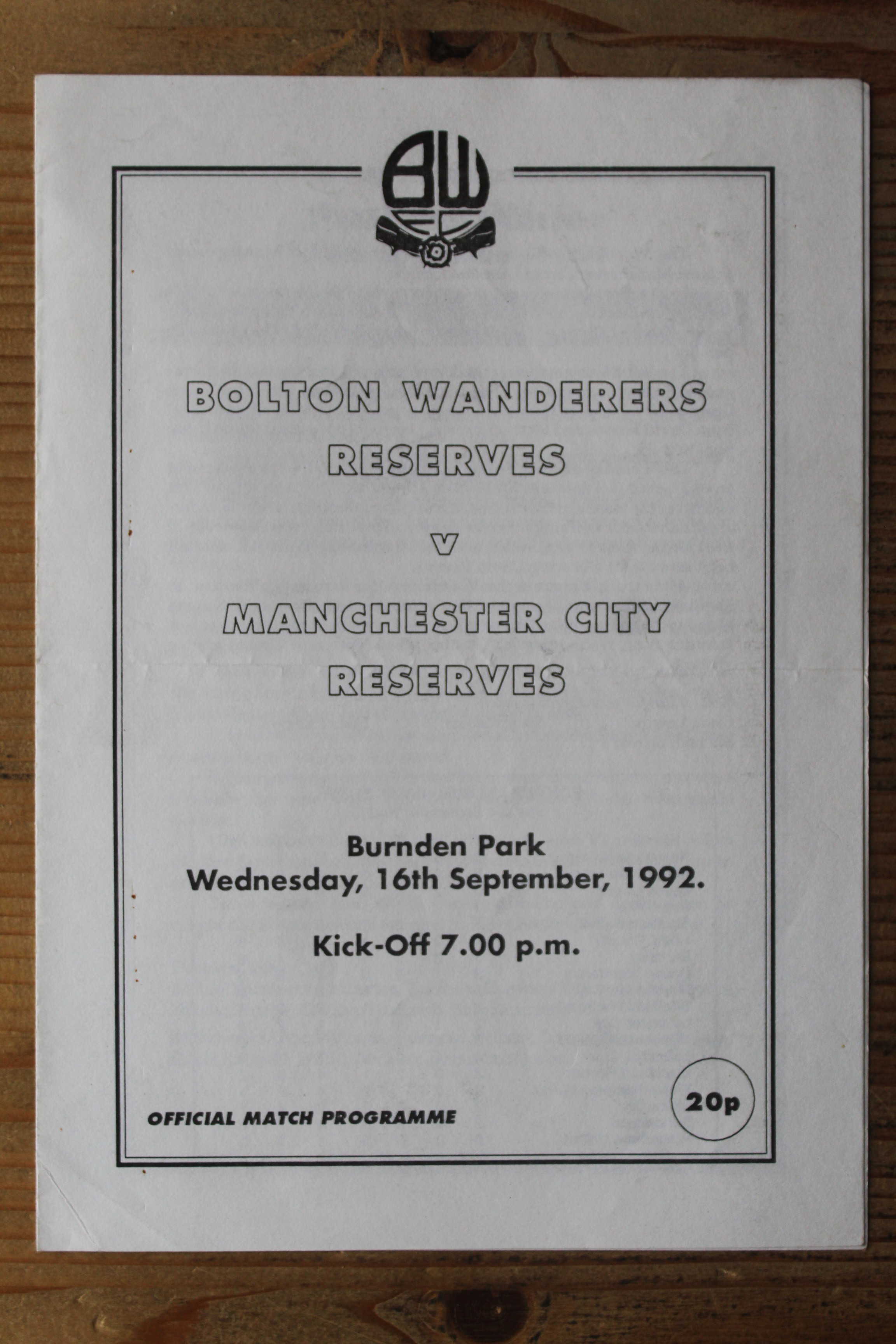 Bolton Wanderers (Res) v Manchester City (Res)