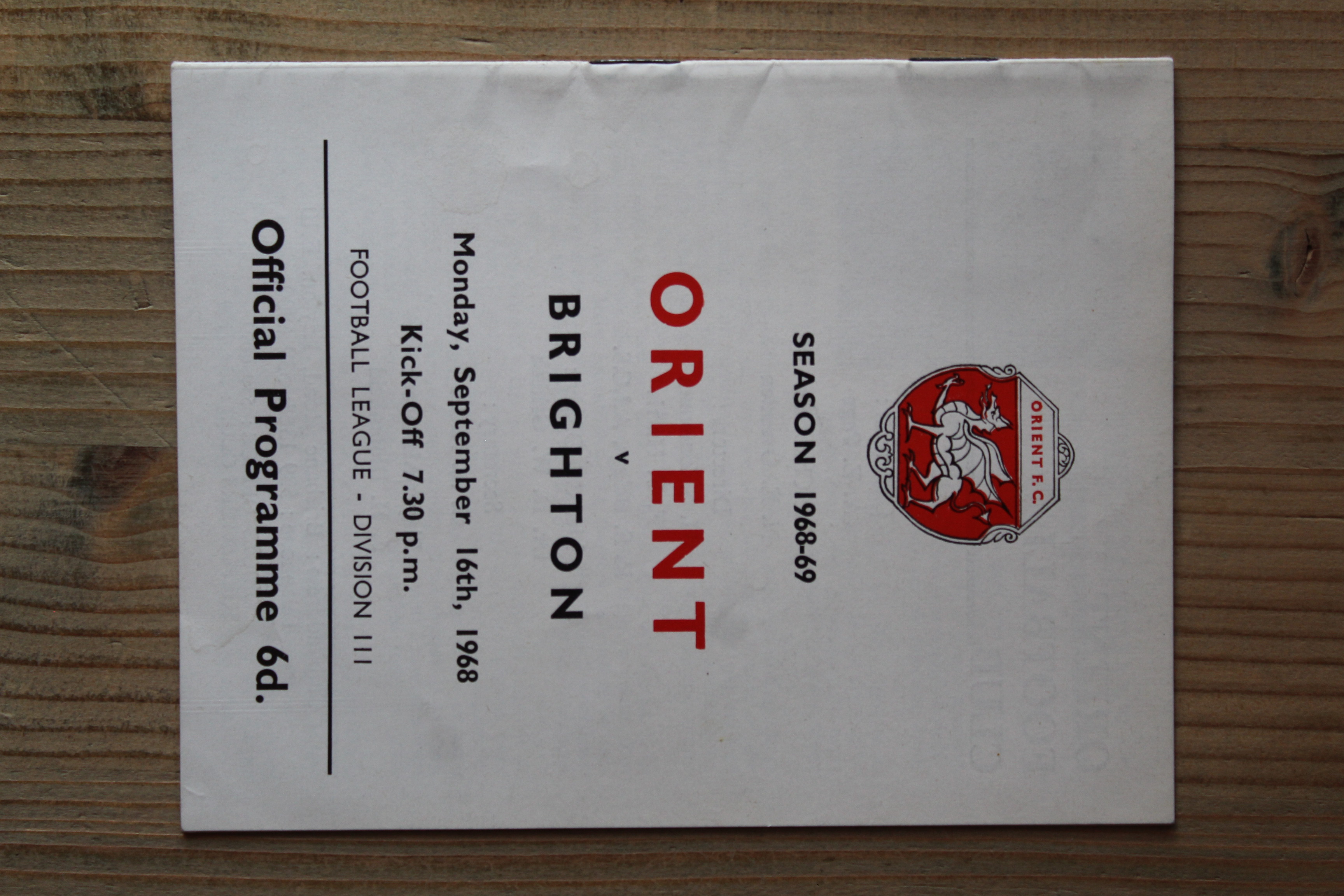 Orient v Brighton & Hove Albion FC