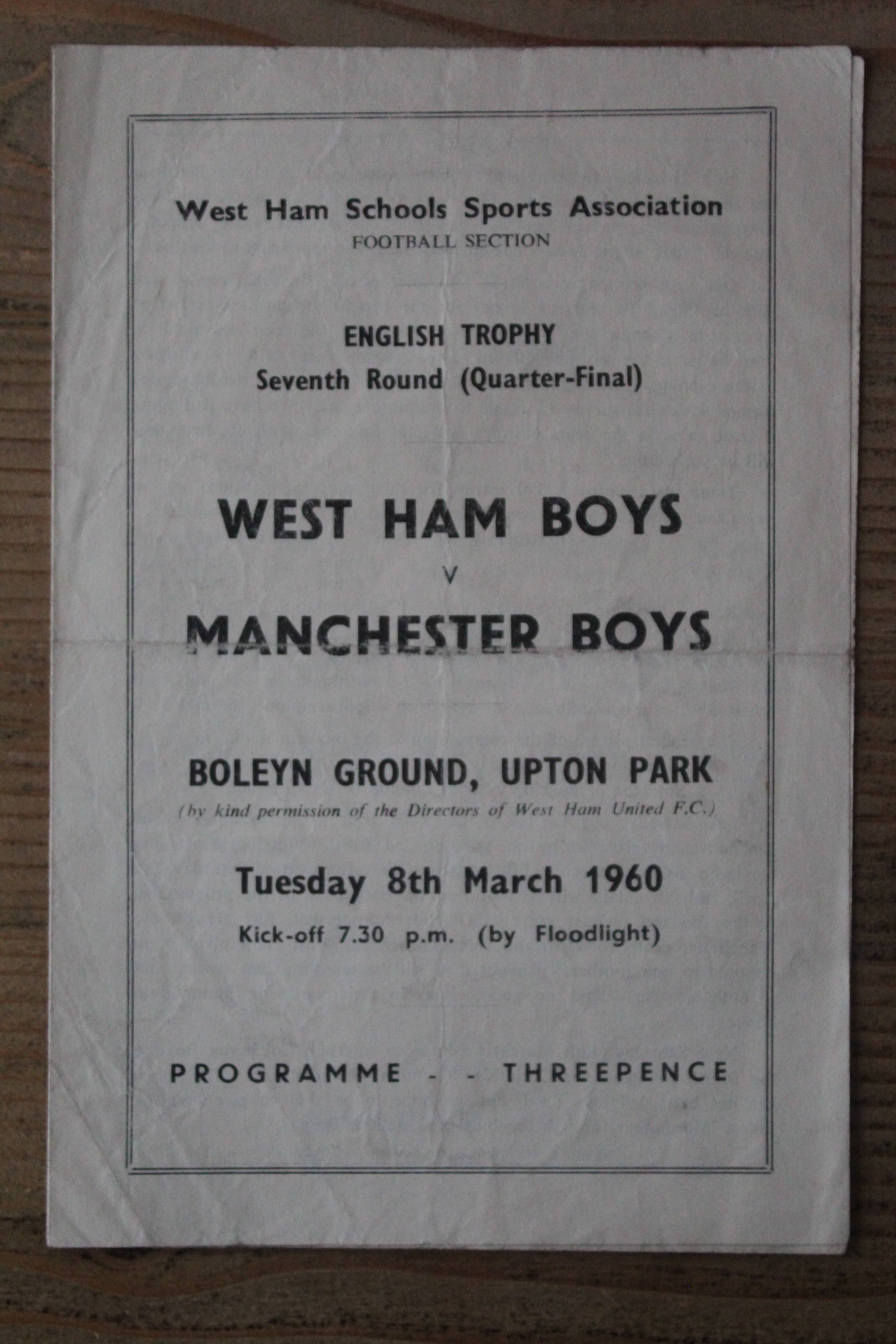 West Ham (Boys) v Manchester (Boys)