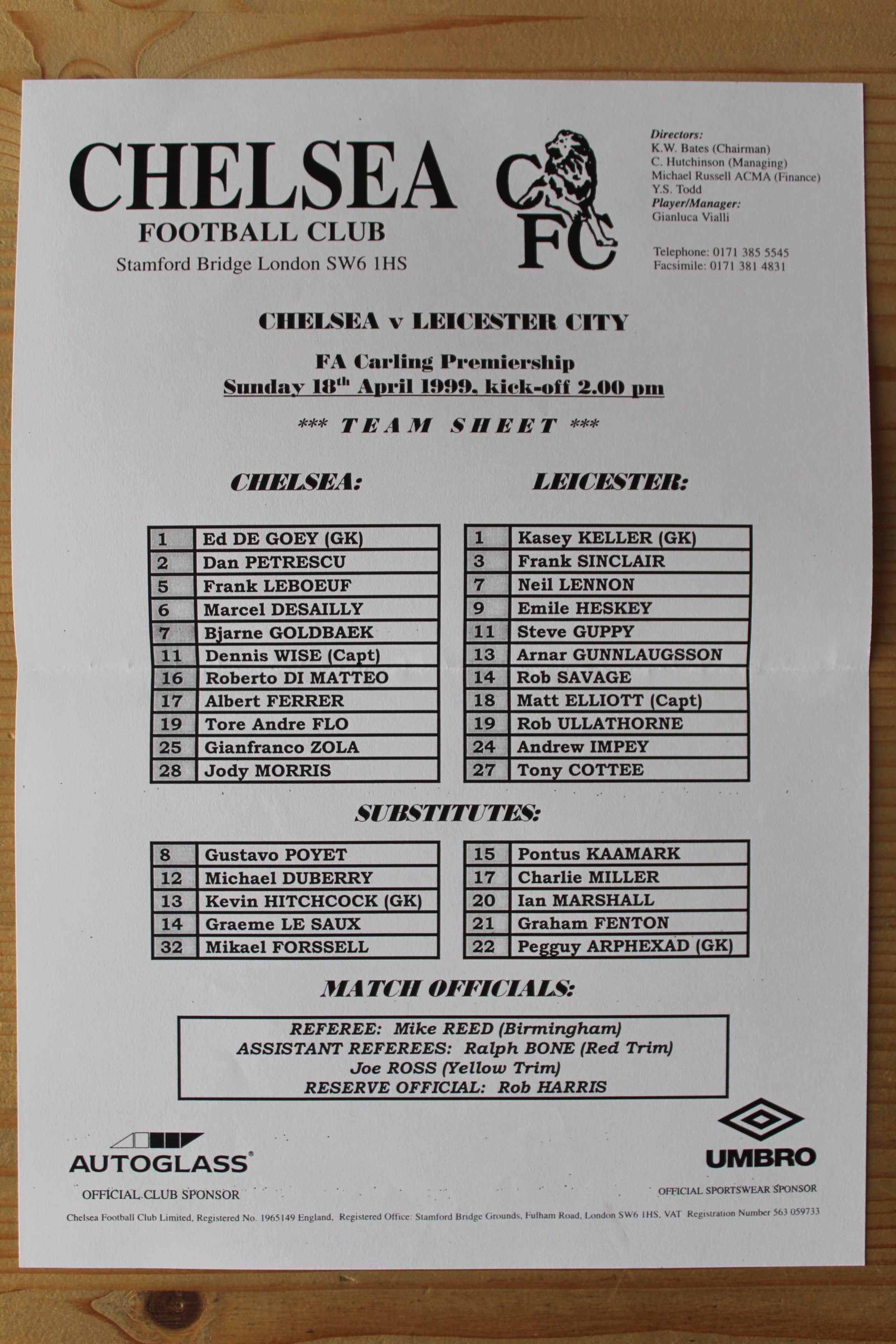 Chelsea FC v Leicester City FC