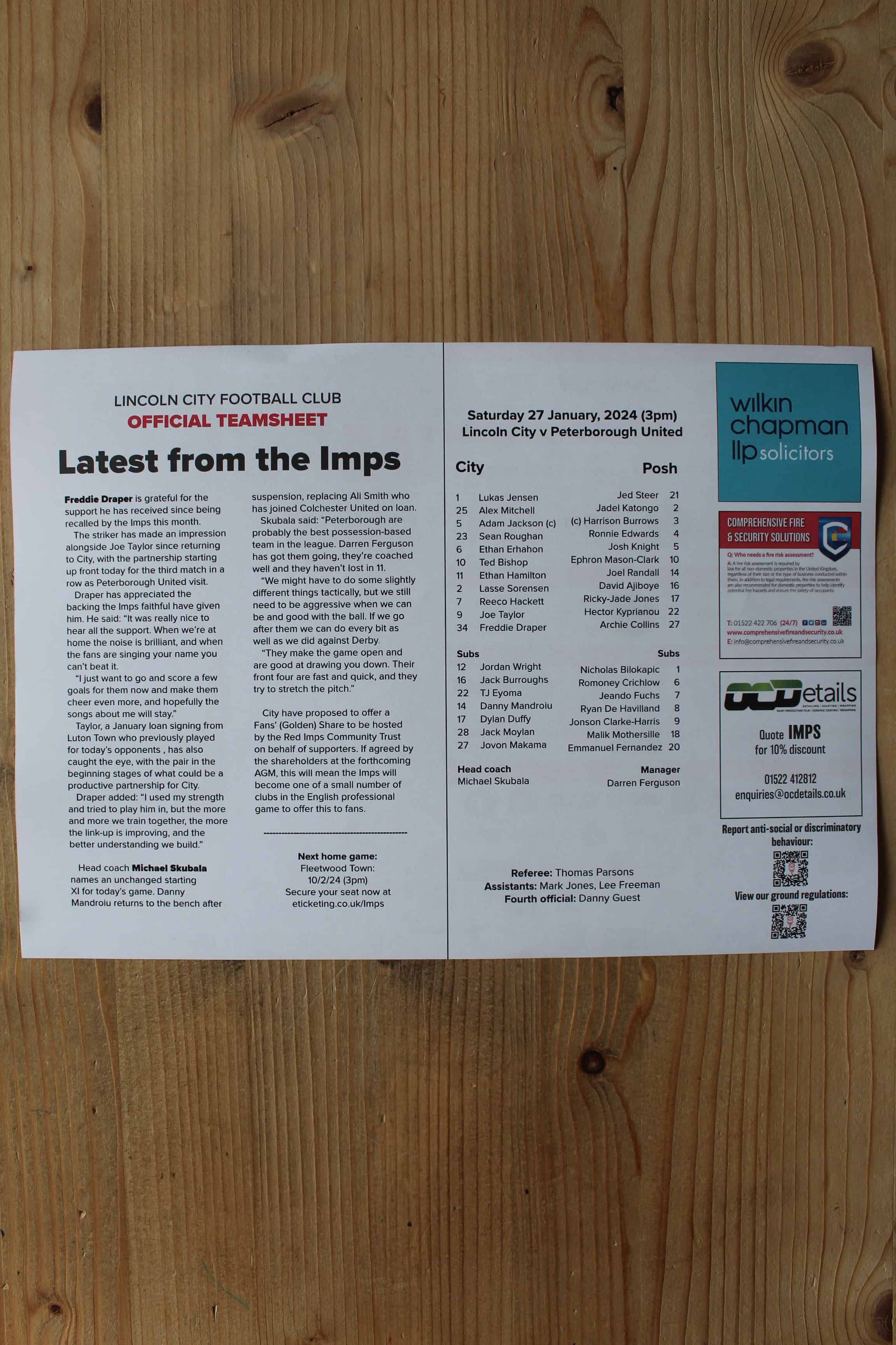 Lincoln City FC v Peterborough United FC