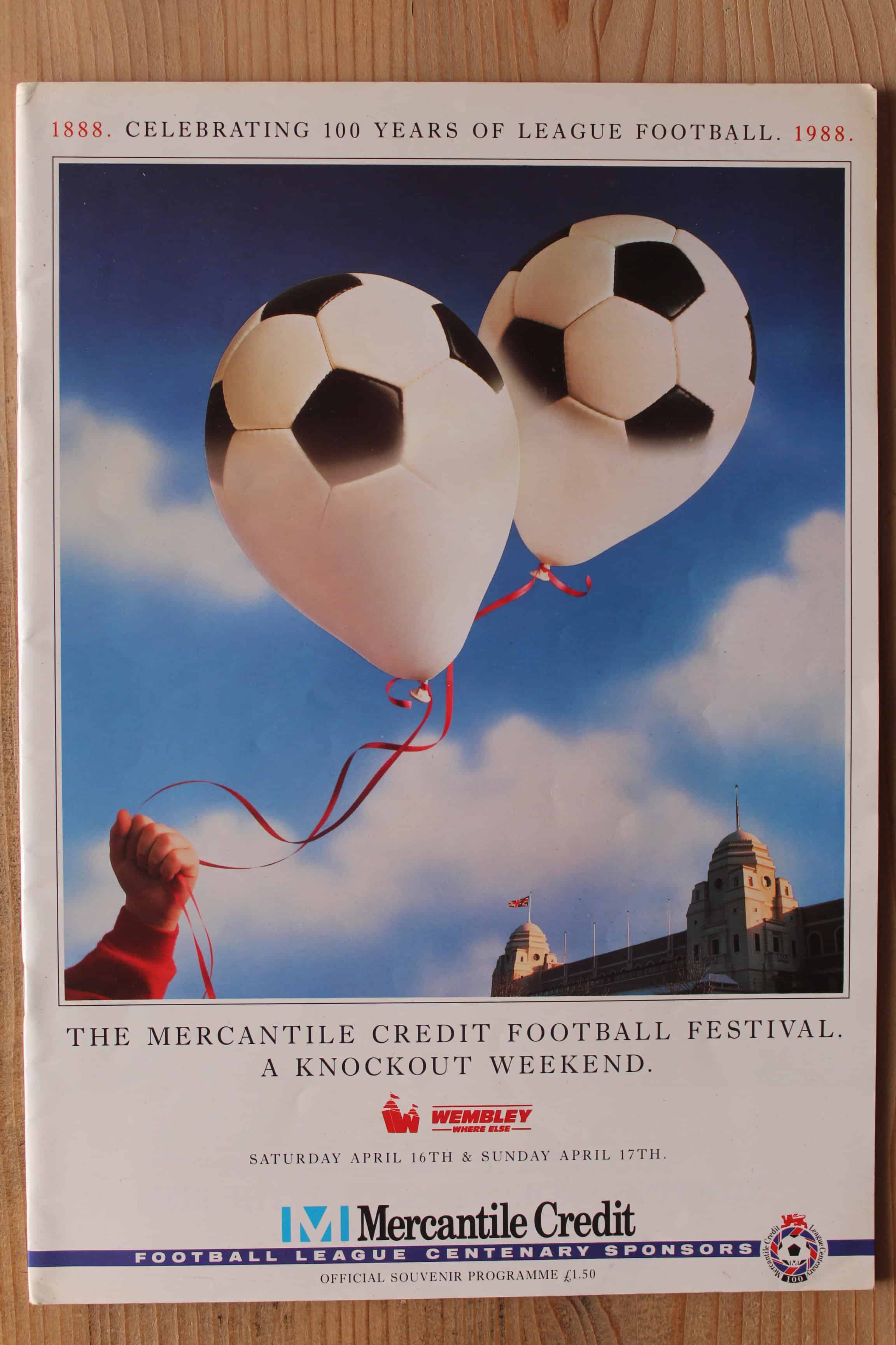 1988 Mercantile Credit Football Festival Knockout Weekend Programme v 1988 Mercantile Credit Football Festival Knockout Weekend Programme