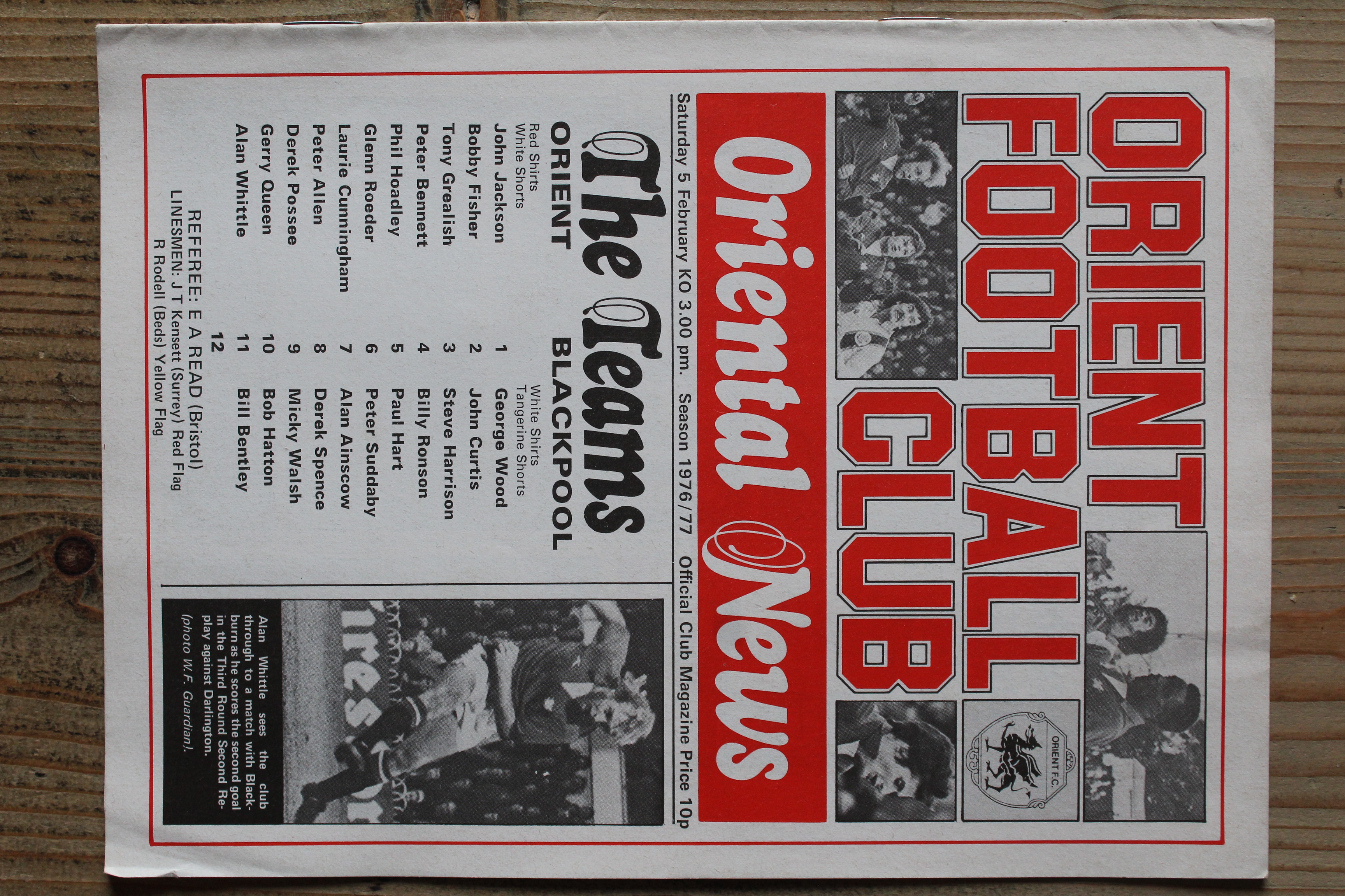 Orient v Blackpool FC