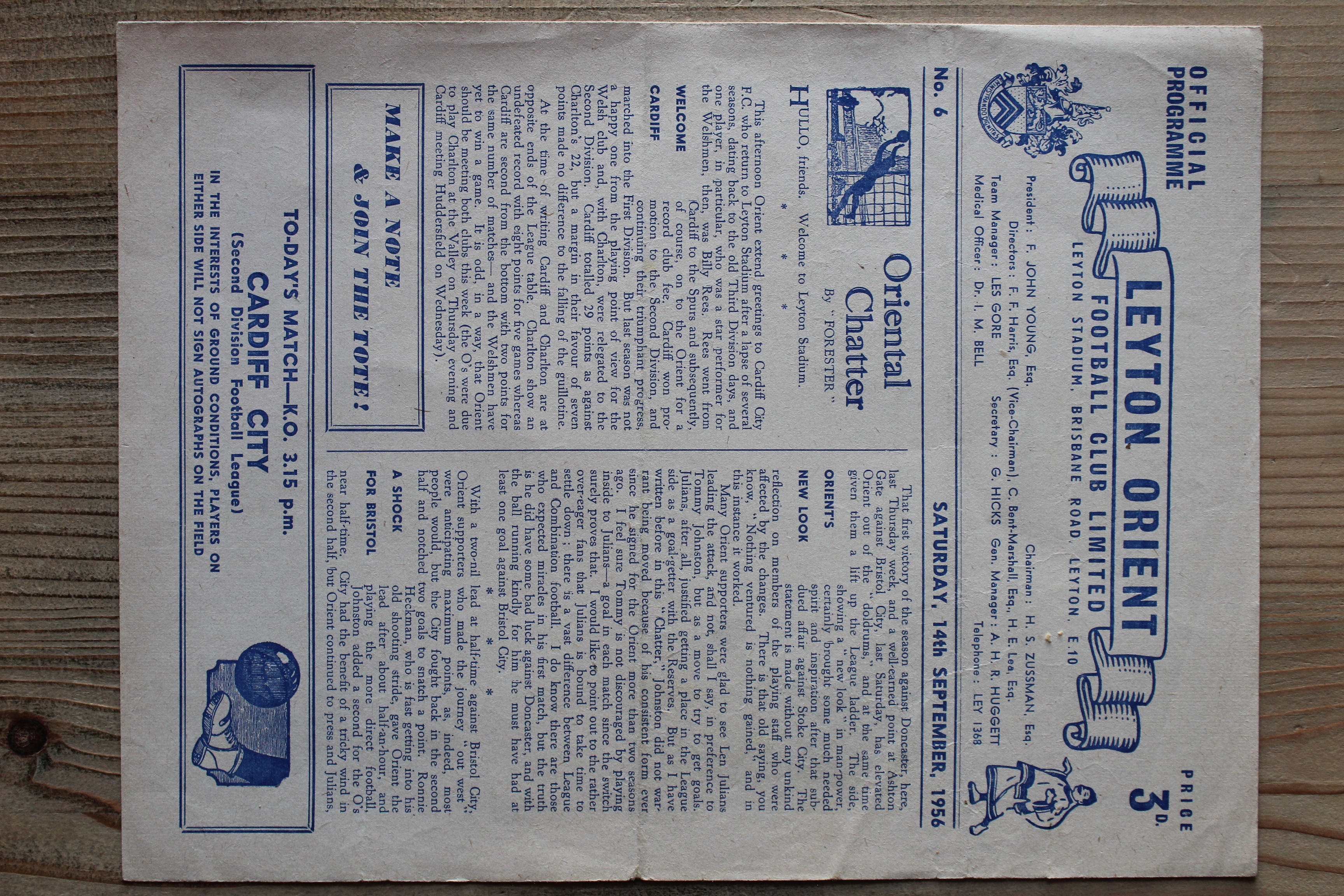 Leyton Orient FC v Cardiff City FC