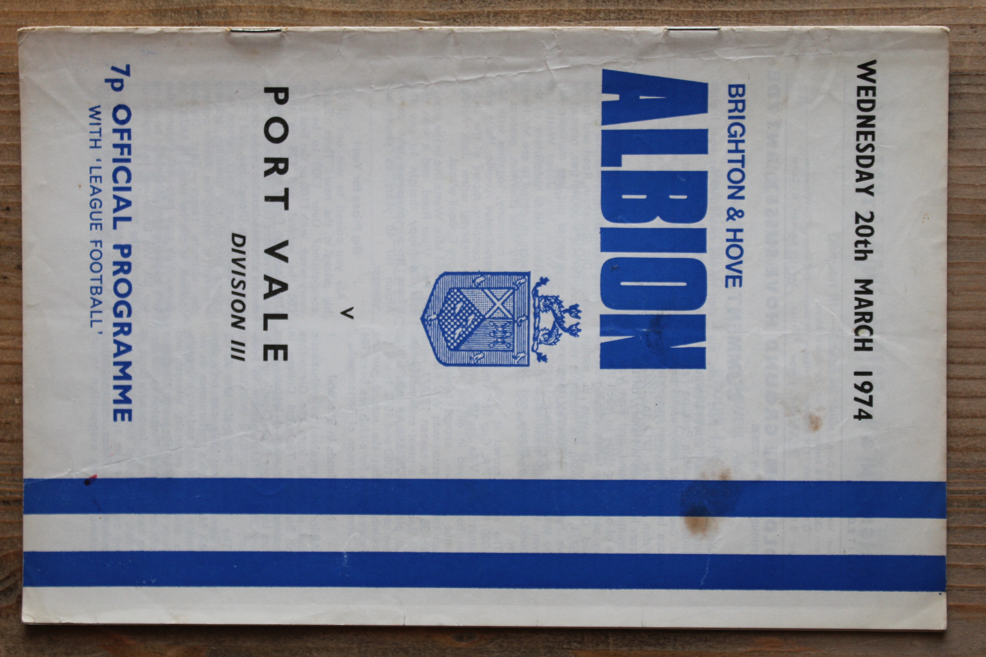 Brighton & Hove Albion FC v Port Vale FC