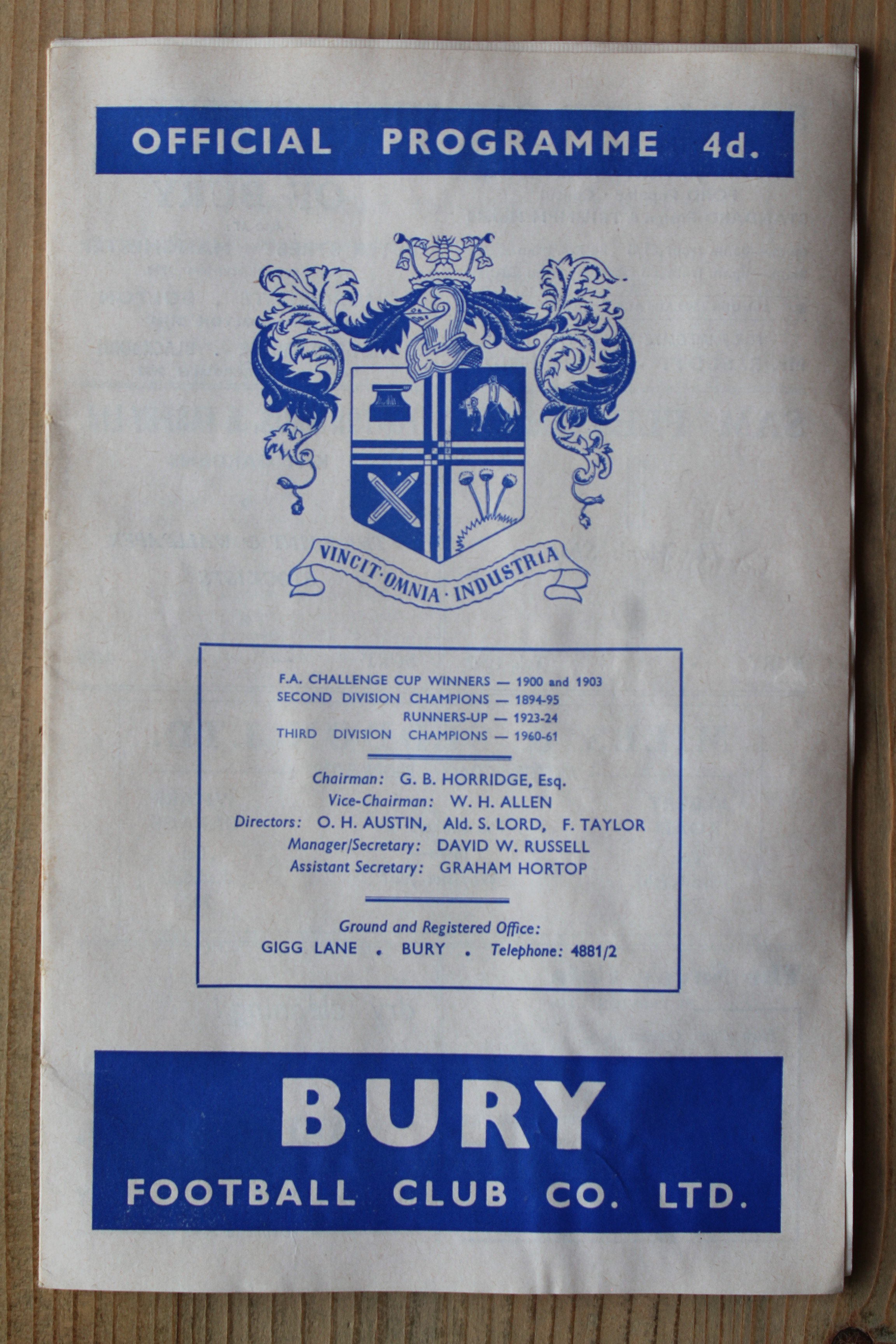 Bury FC v Brighton & Hove Albion FC