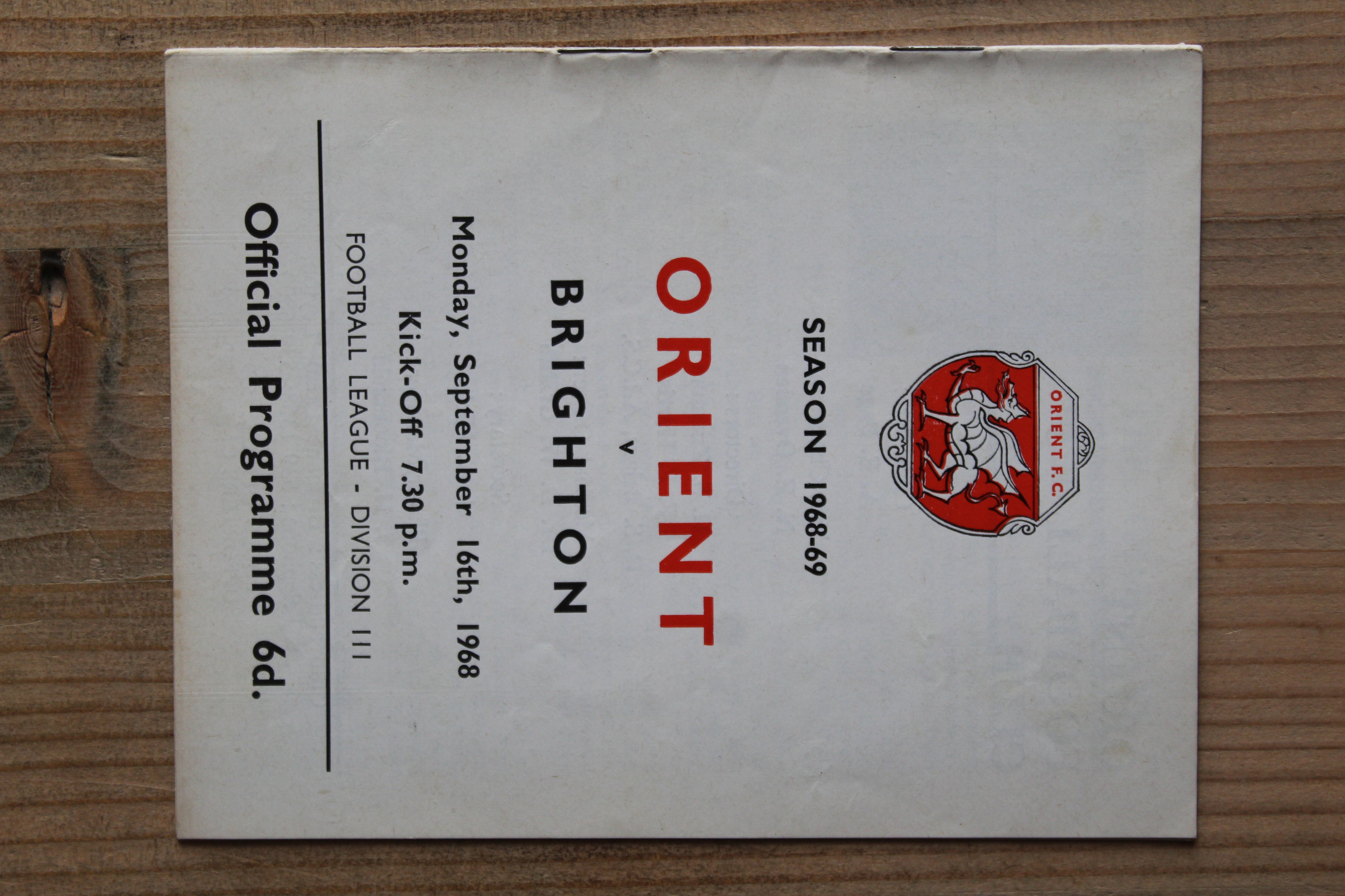 Orient v Brighton & Hove Albion FC
