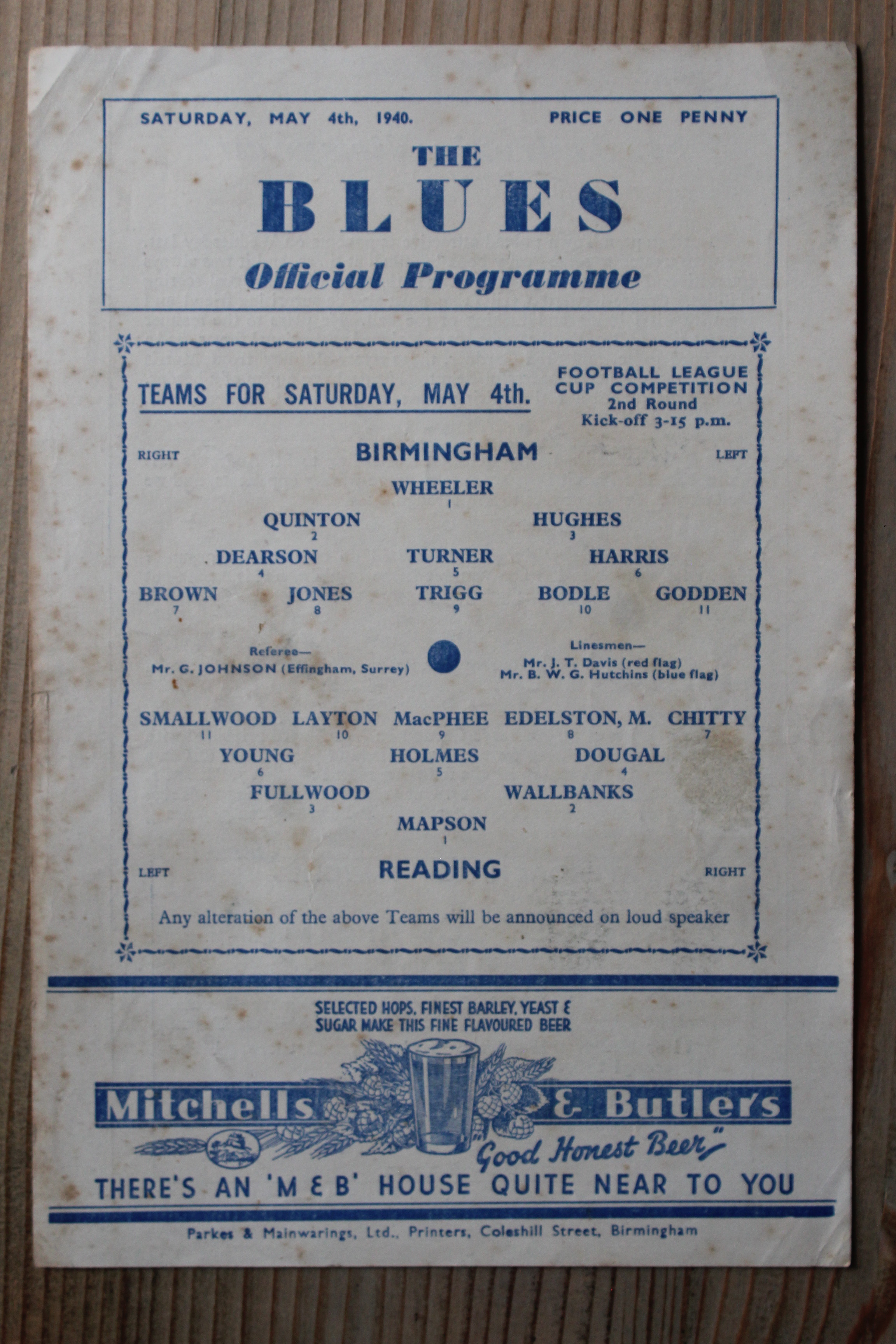 Birmingham v Reading FC