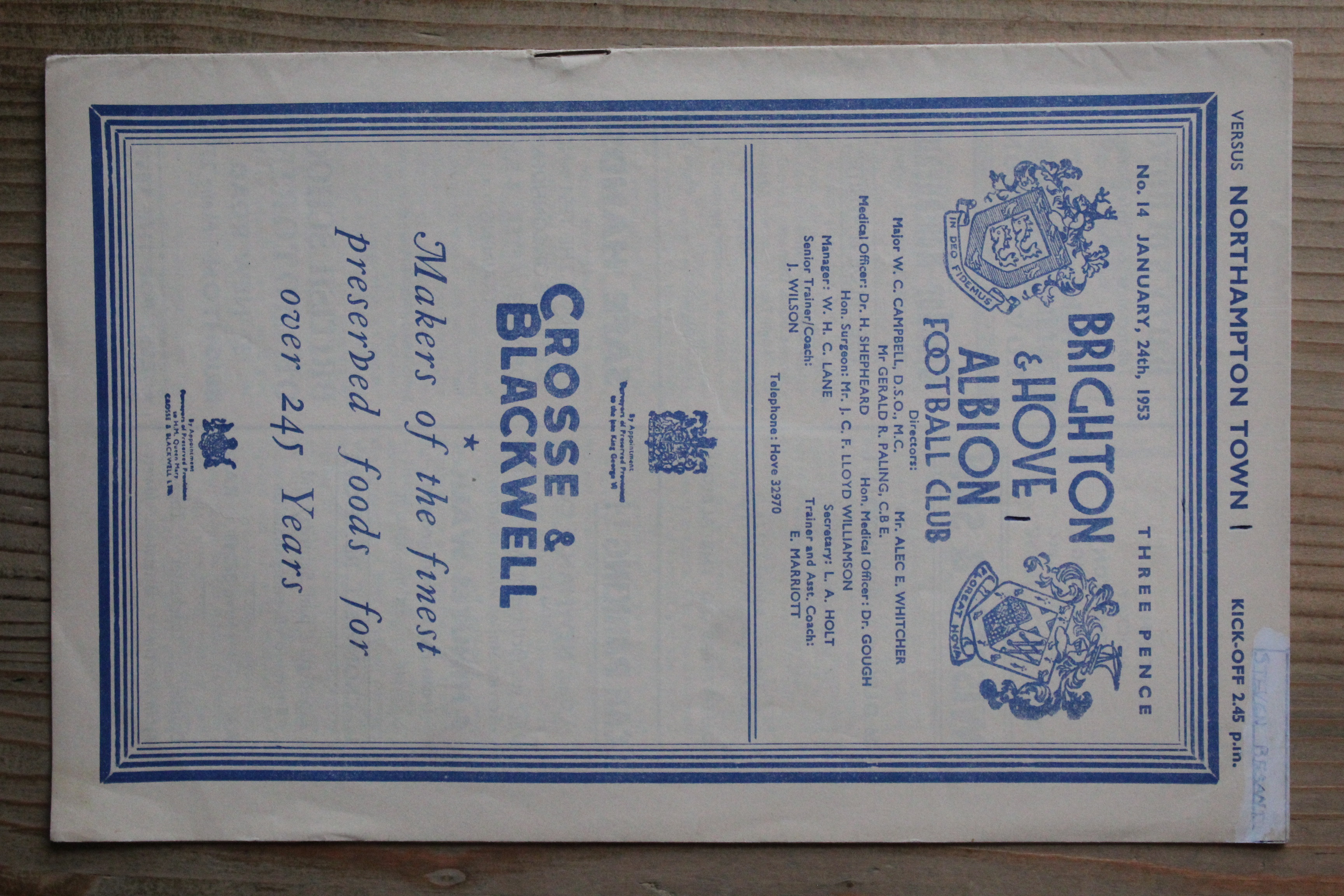 Brighton & Hove Albion FC v Northampton Town FC