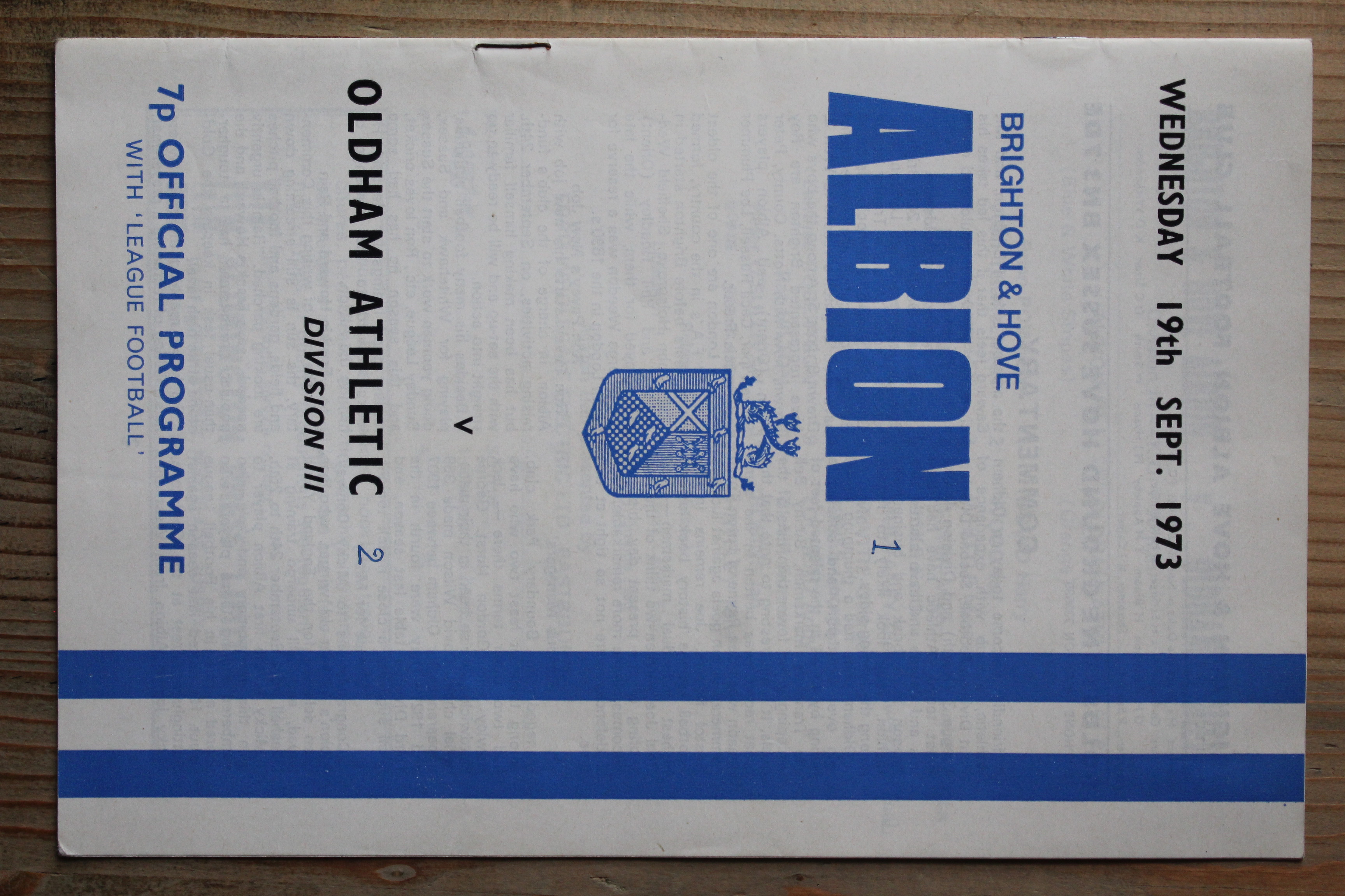 Brighton & Hove Albion FC v Oldham Athletic FC