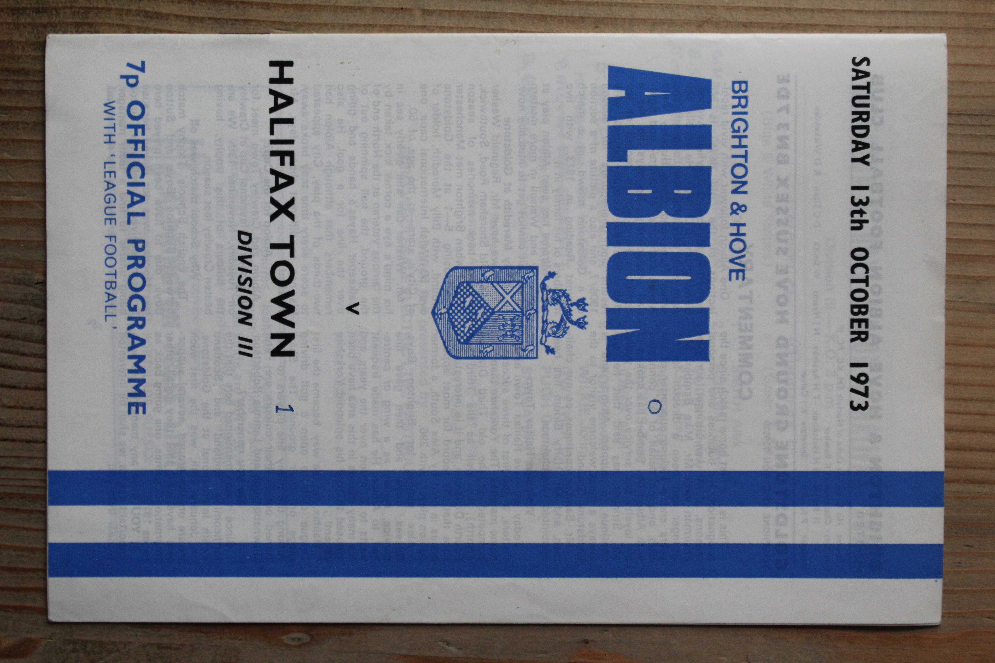 Brighton & Hove Albion FC v Halifax Town A.F.C