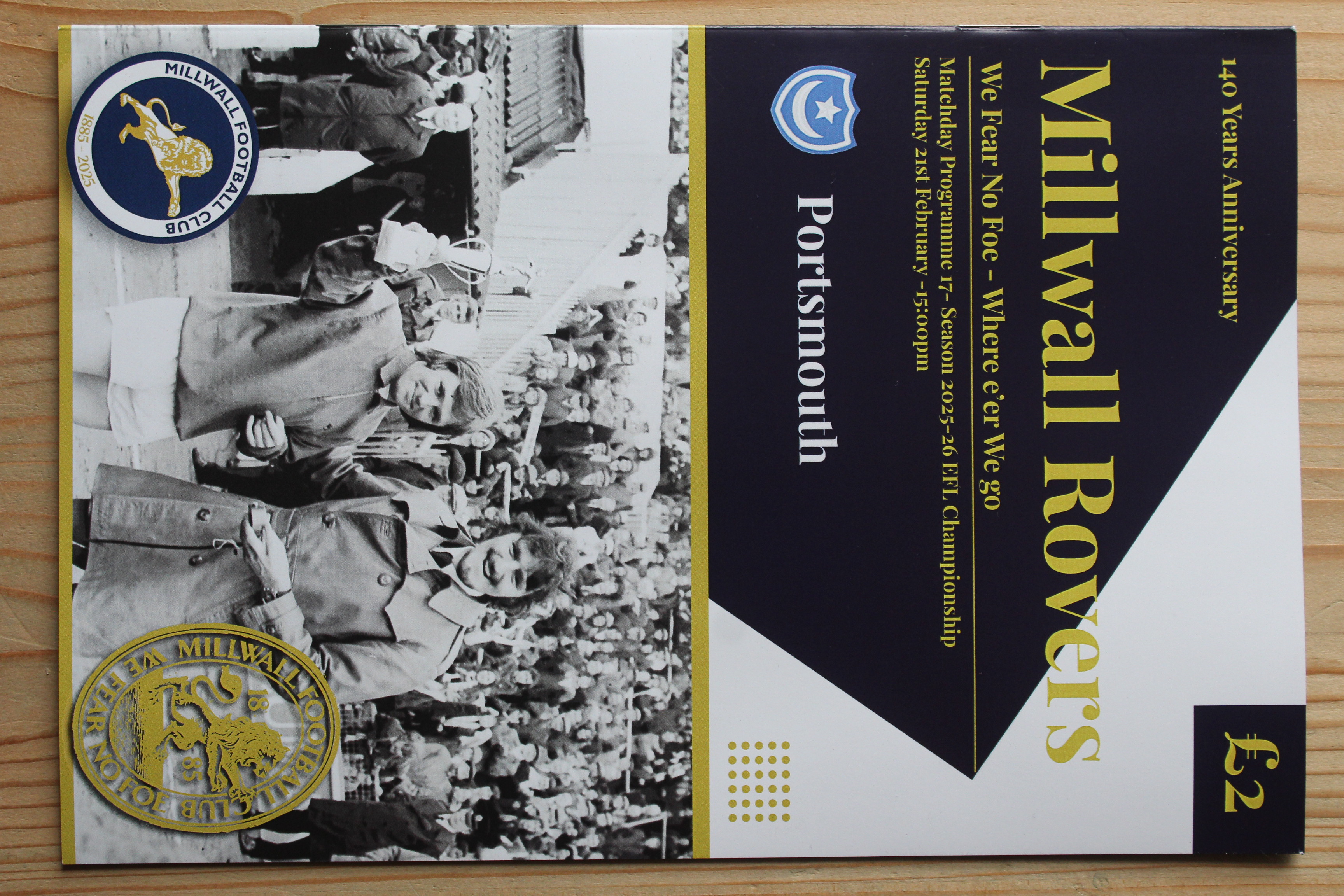 Millwall FC v Portsmouth FC