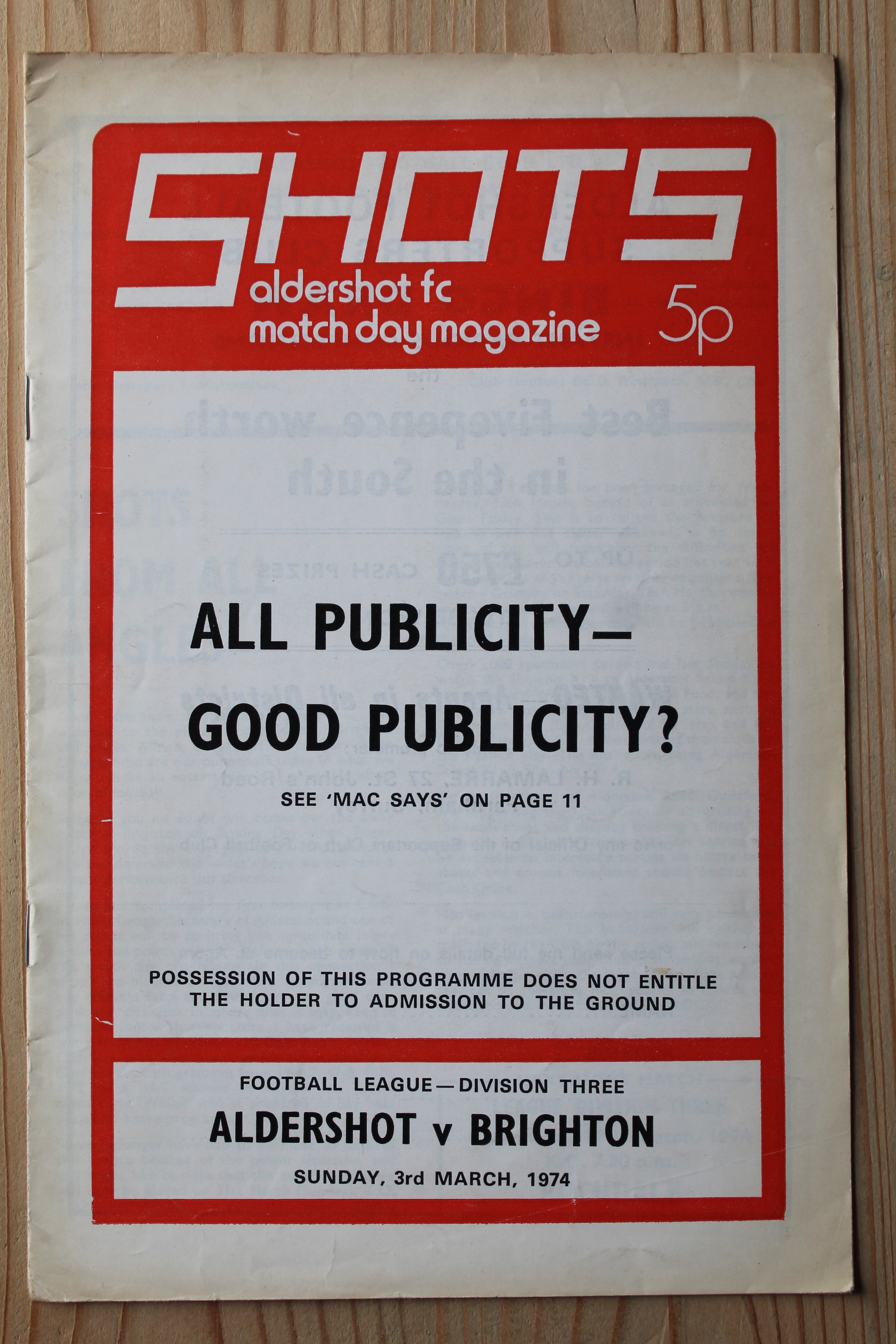 Aldershot F.C v Brighton & Hove Albion FC