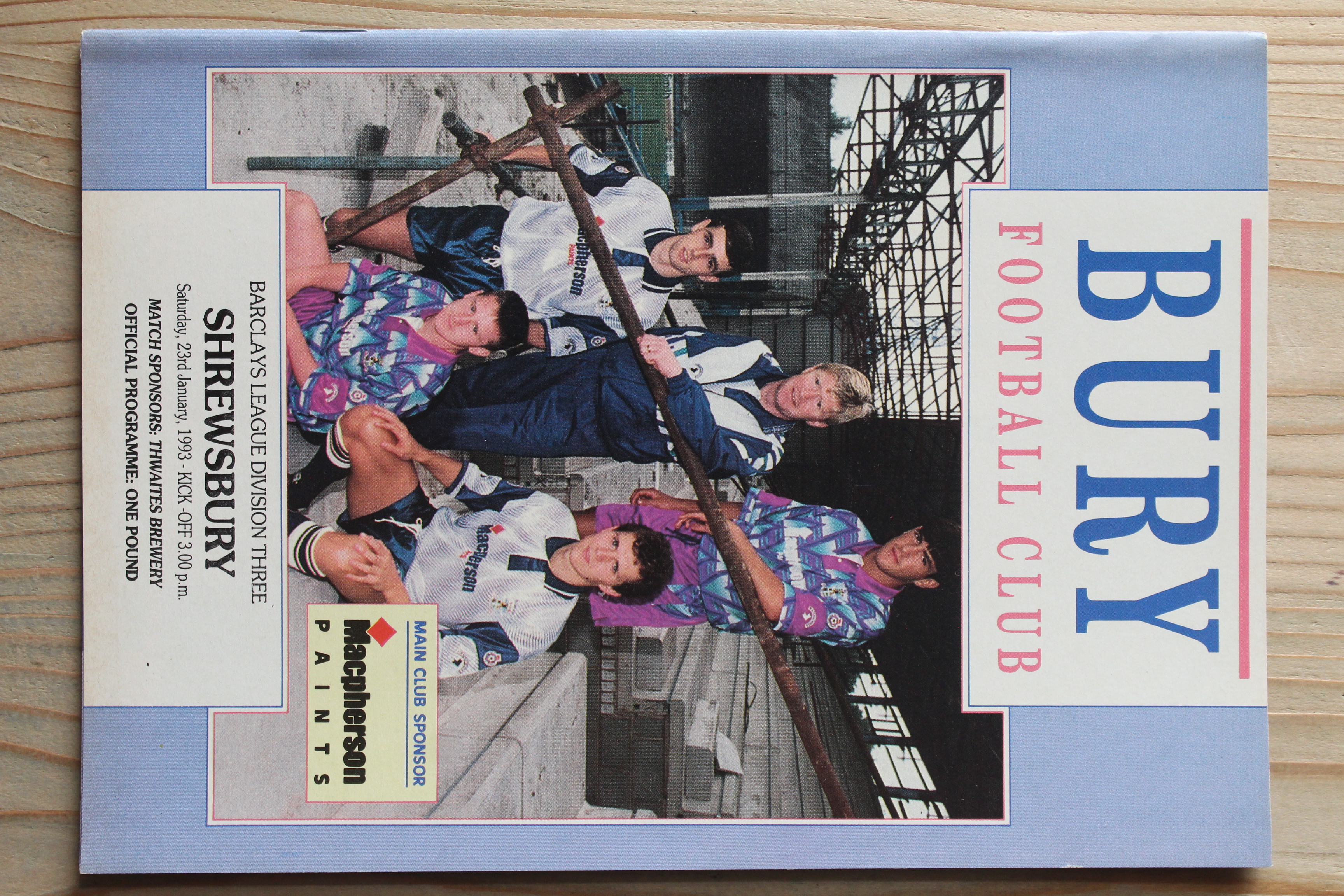 Bury FC v Shrewsbury Town FC