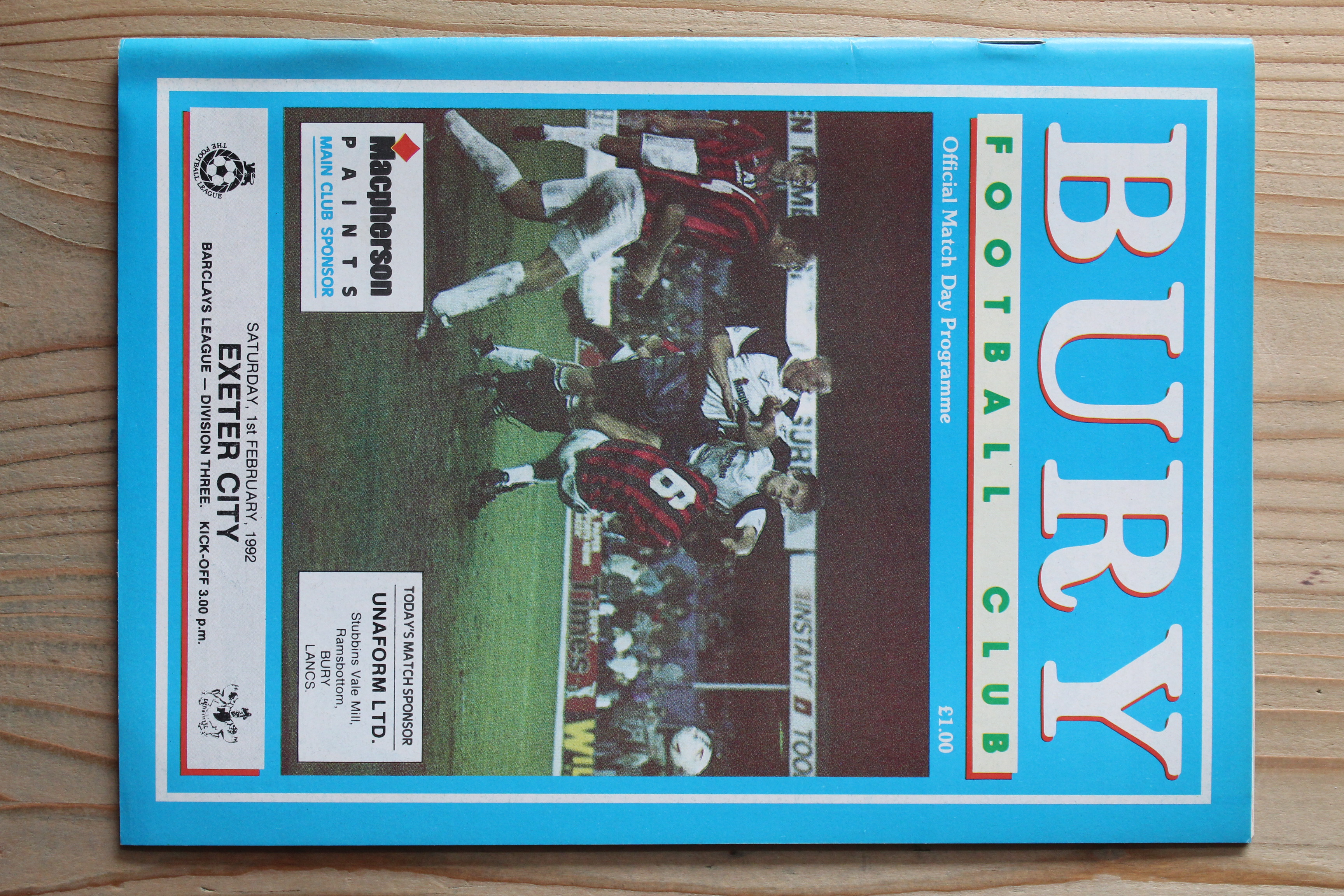 Bury FC v Exeter City FC