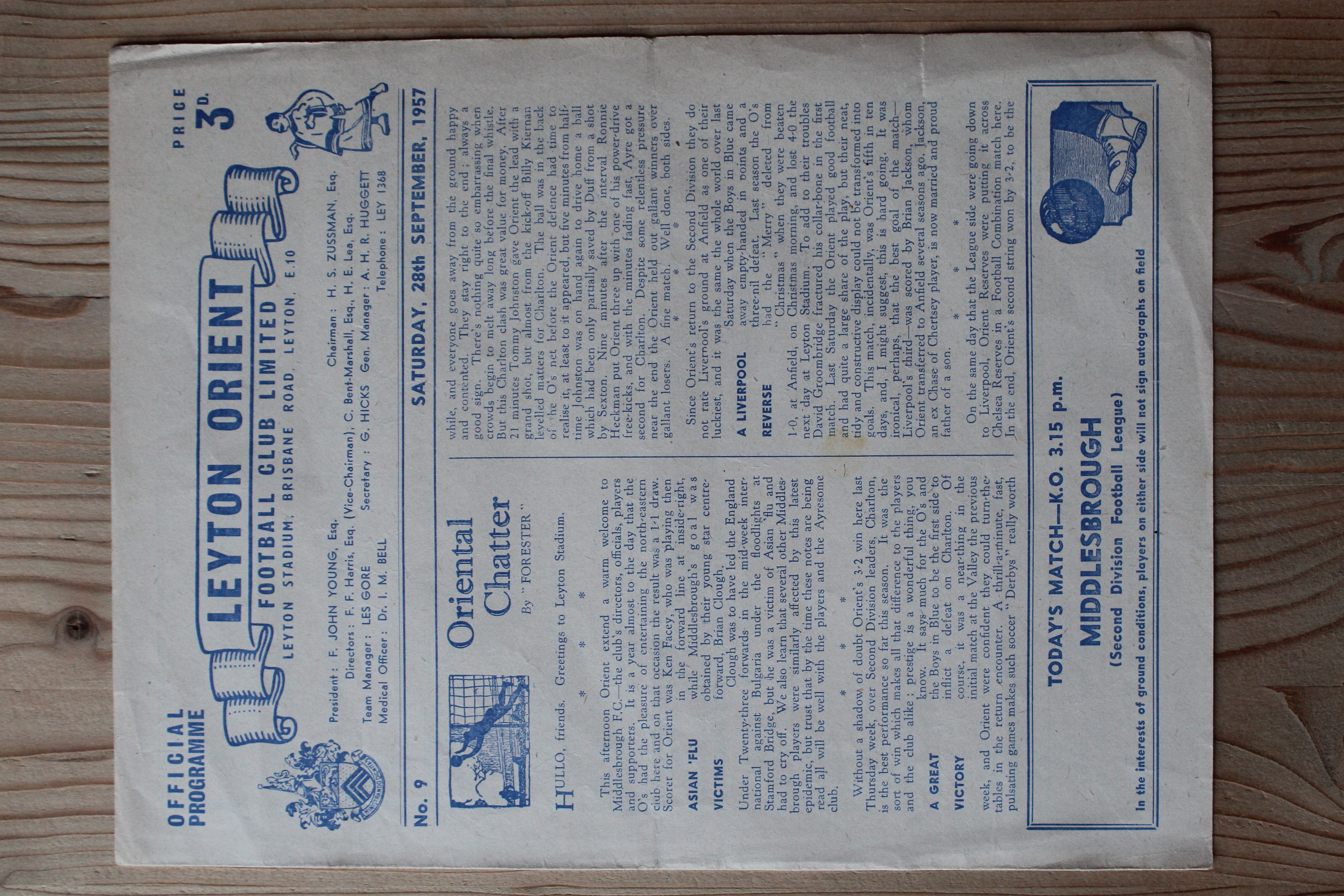 Leyton Orient FC v Middlesbrough FC