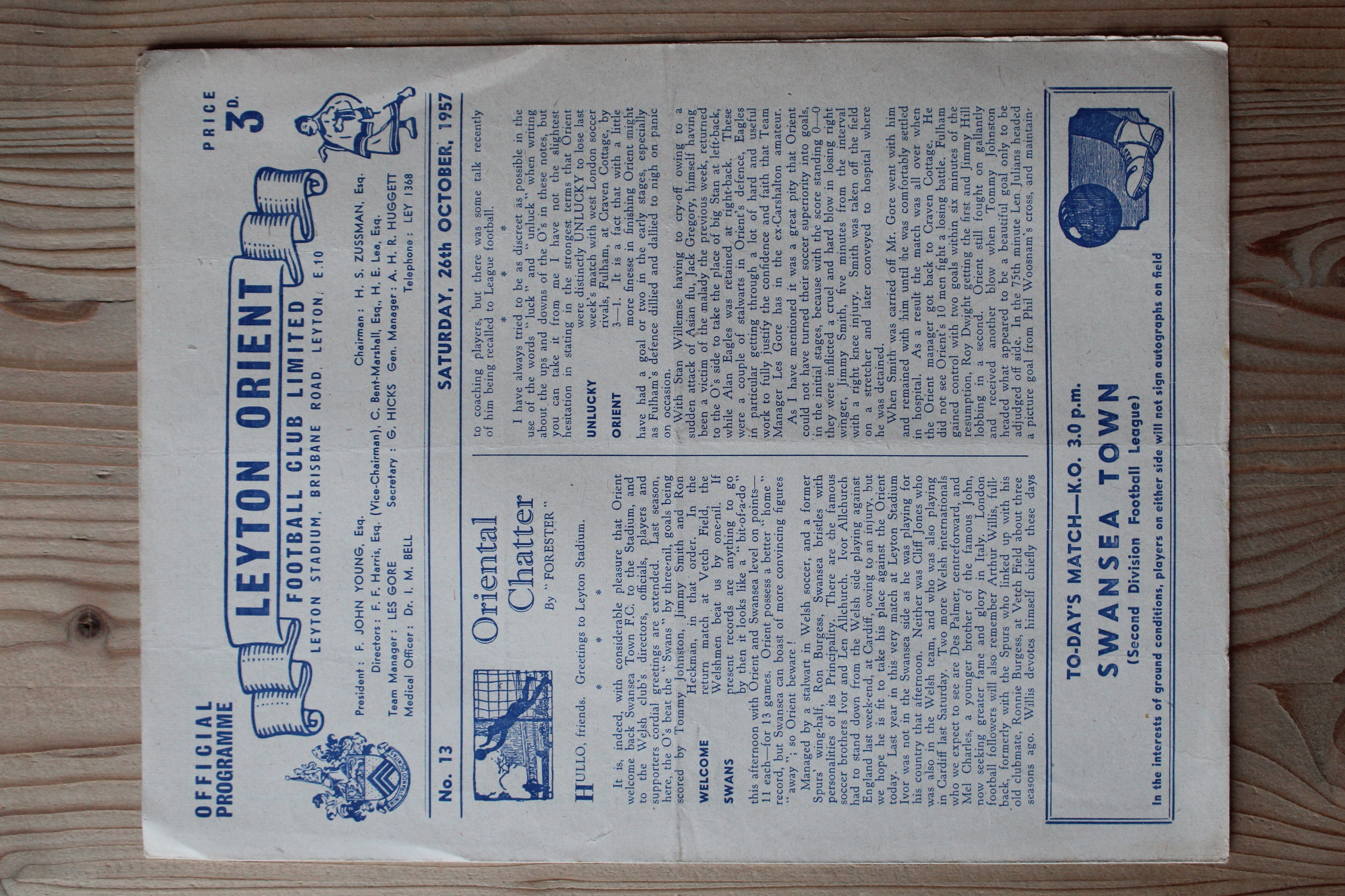 Leyton Orient FC v Swansea Town