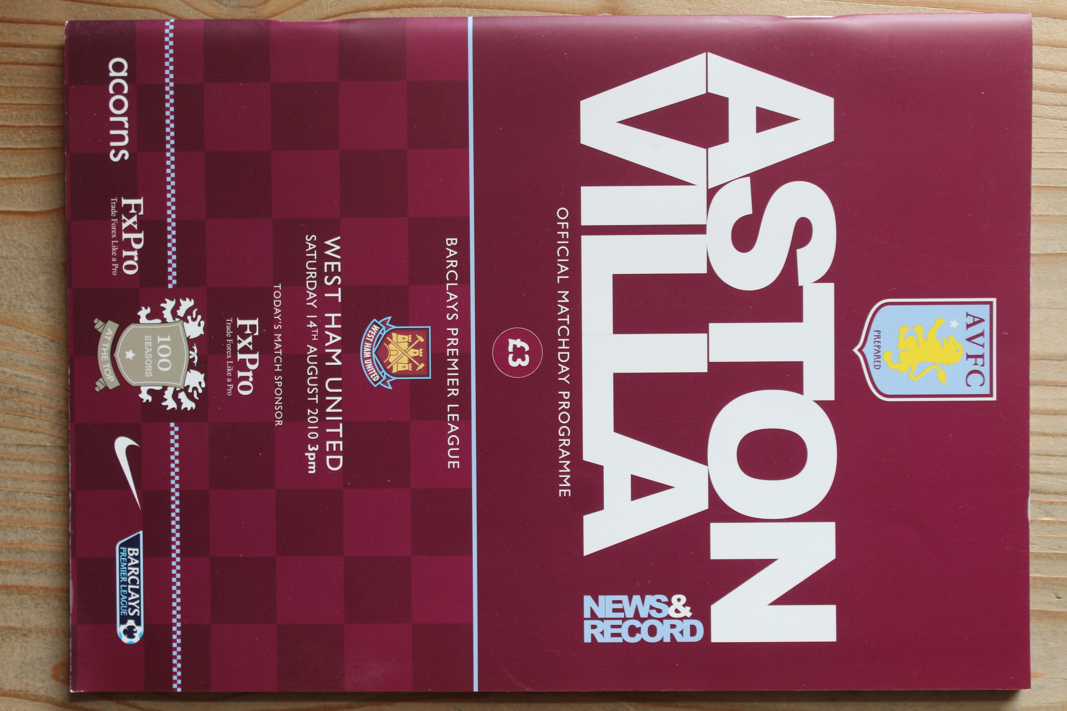 Aston Villa FC v West Ham United FC