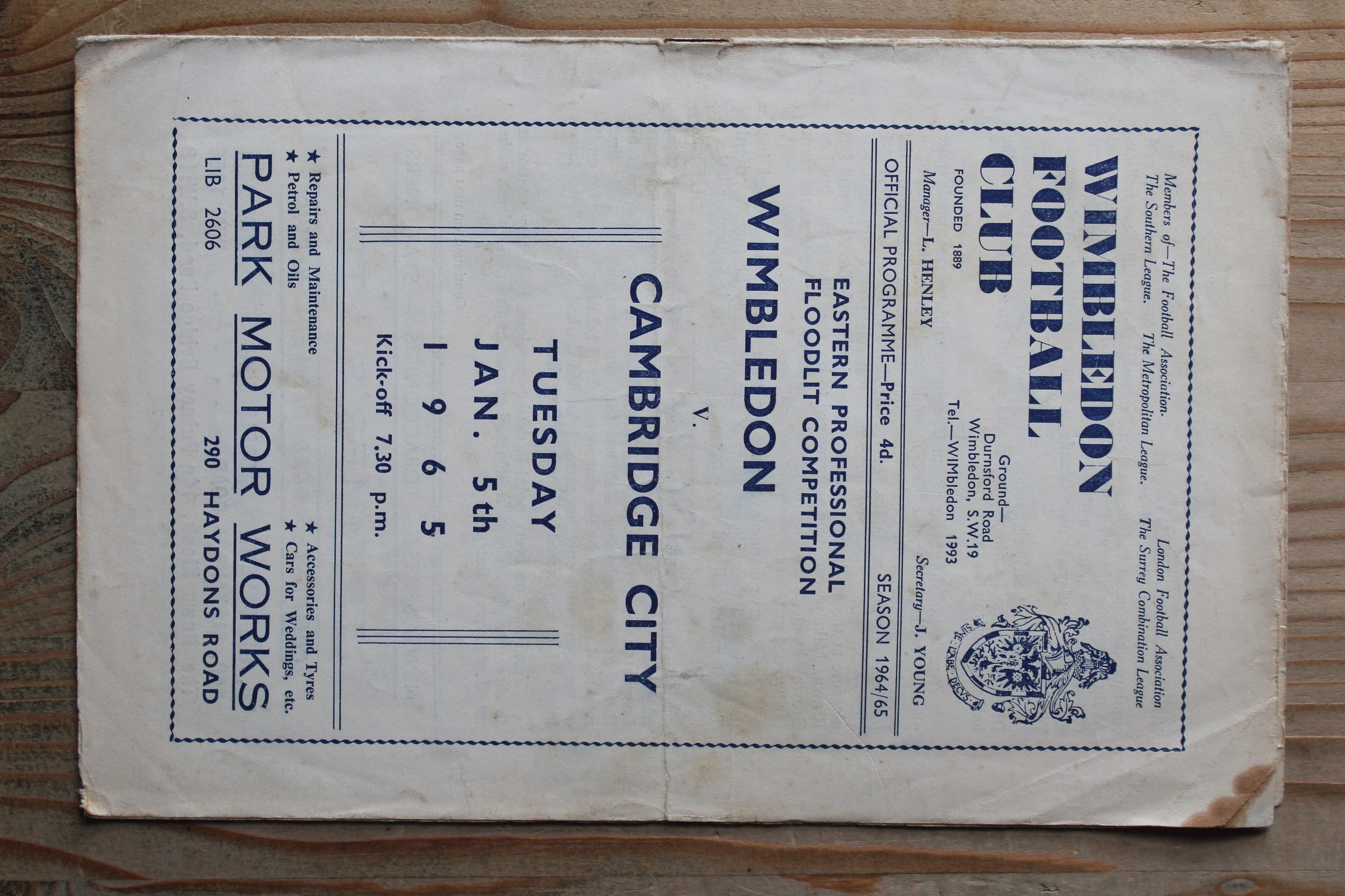 Wimbledon v Cambridge City